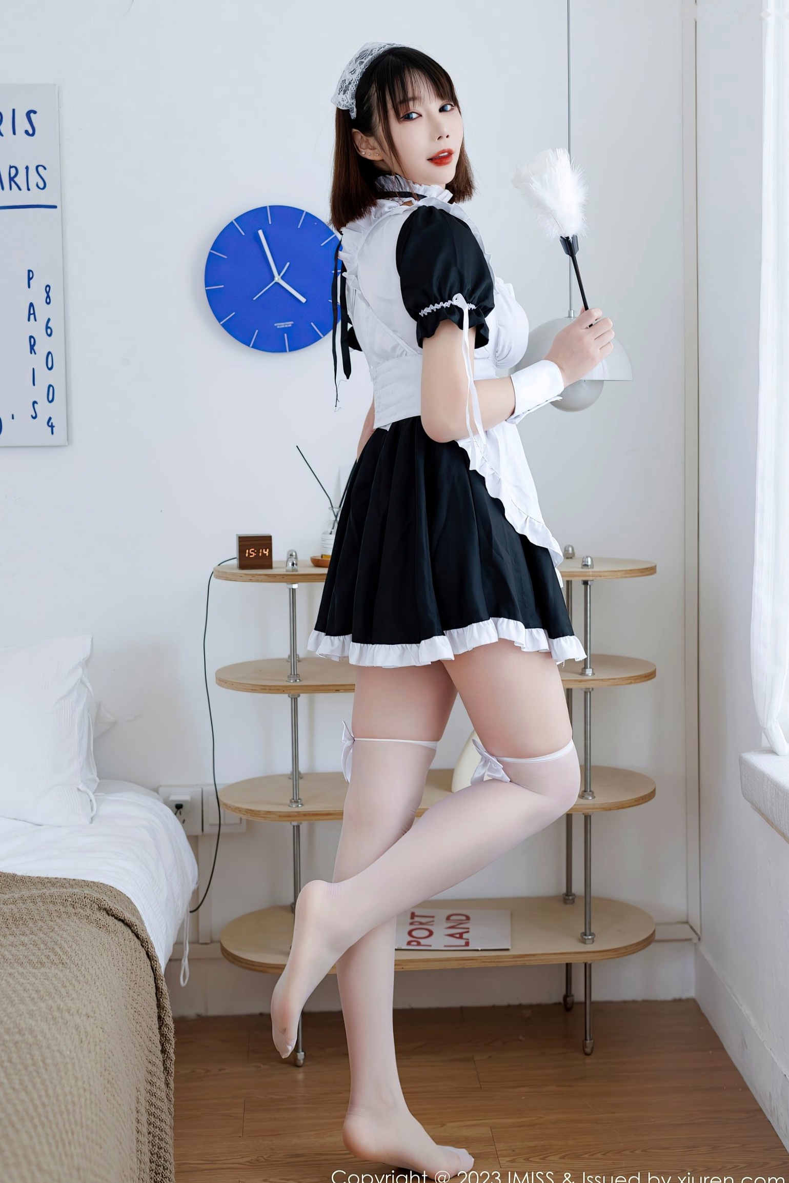 Gallery - IMiss爱蜜社 - Honey Club -720-陈赞之-黑白女仆装与性感黑色内衣，清纯与火辣并存的极品私房写真，极致诱惑展示完美曲线爱蜜社 - Honey Club 性感女仆内衣私房照 陈赞之女神私房照_秀色女神 - image 7