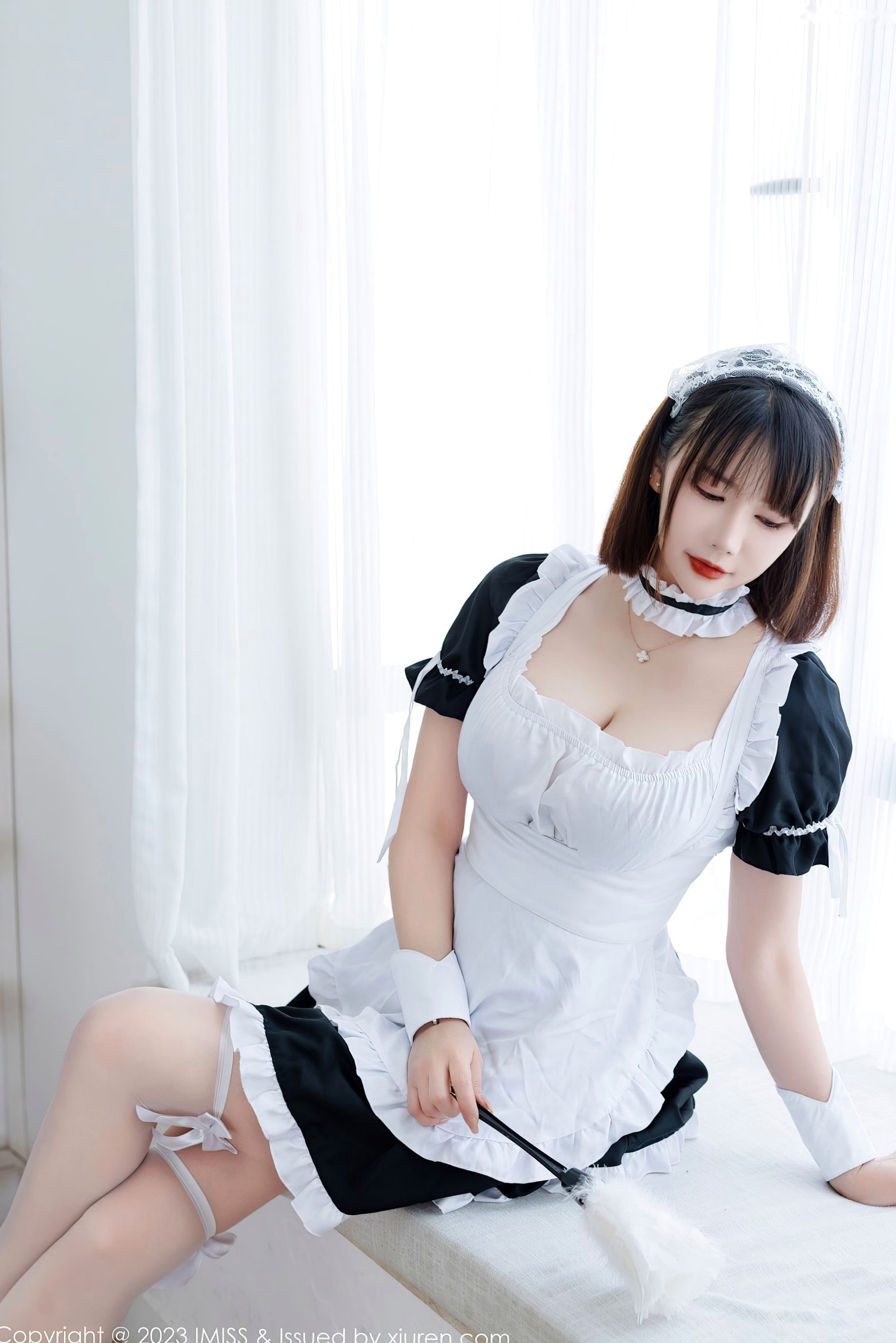 Gallery - IMiss爱蜜社 - Honey Club -720-陈赞之-黑白女仆装与性感黑色内衣，清纯与火辣并存的极品私房写真，极致诱惑展示完美曲线爱蜜社 - Honey Club 性感女仆内衣私房照 陈赞之女神私房照_秀色女神 - image 10