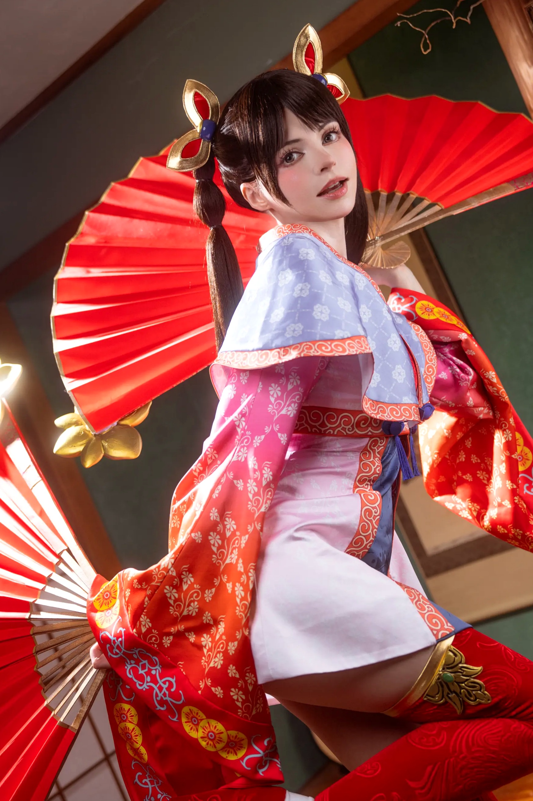 Peach Milky大乔COSPLAY套图：绝美还原王者荣耀大乔古风造型，二次元女神气质演绎