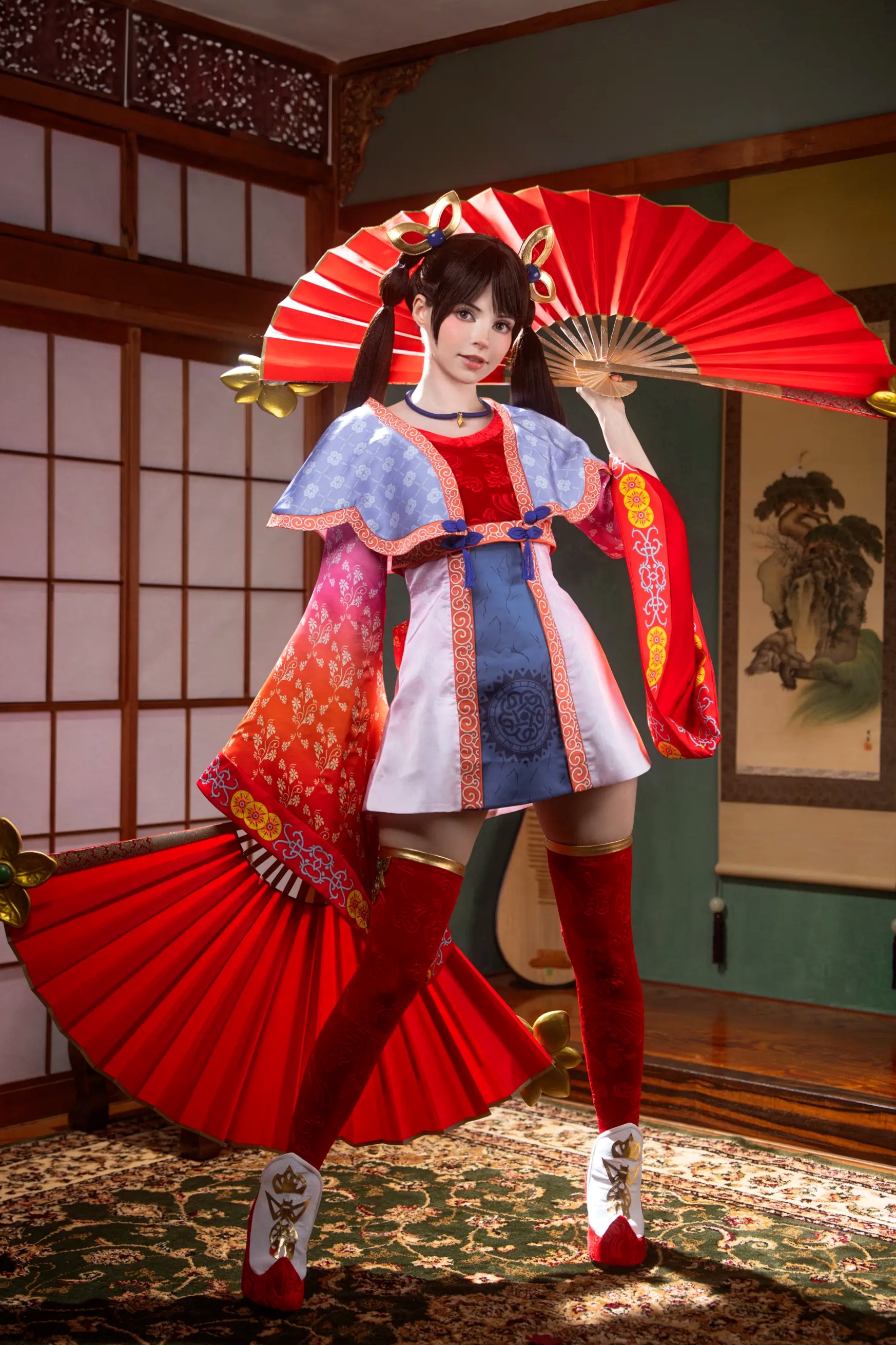 Peach Milky大乔COSPLAY套图：绝美还原王者荣耀大乔古风造型，二次元女神气质演绎