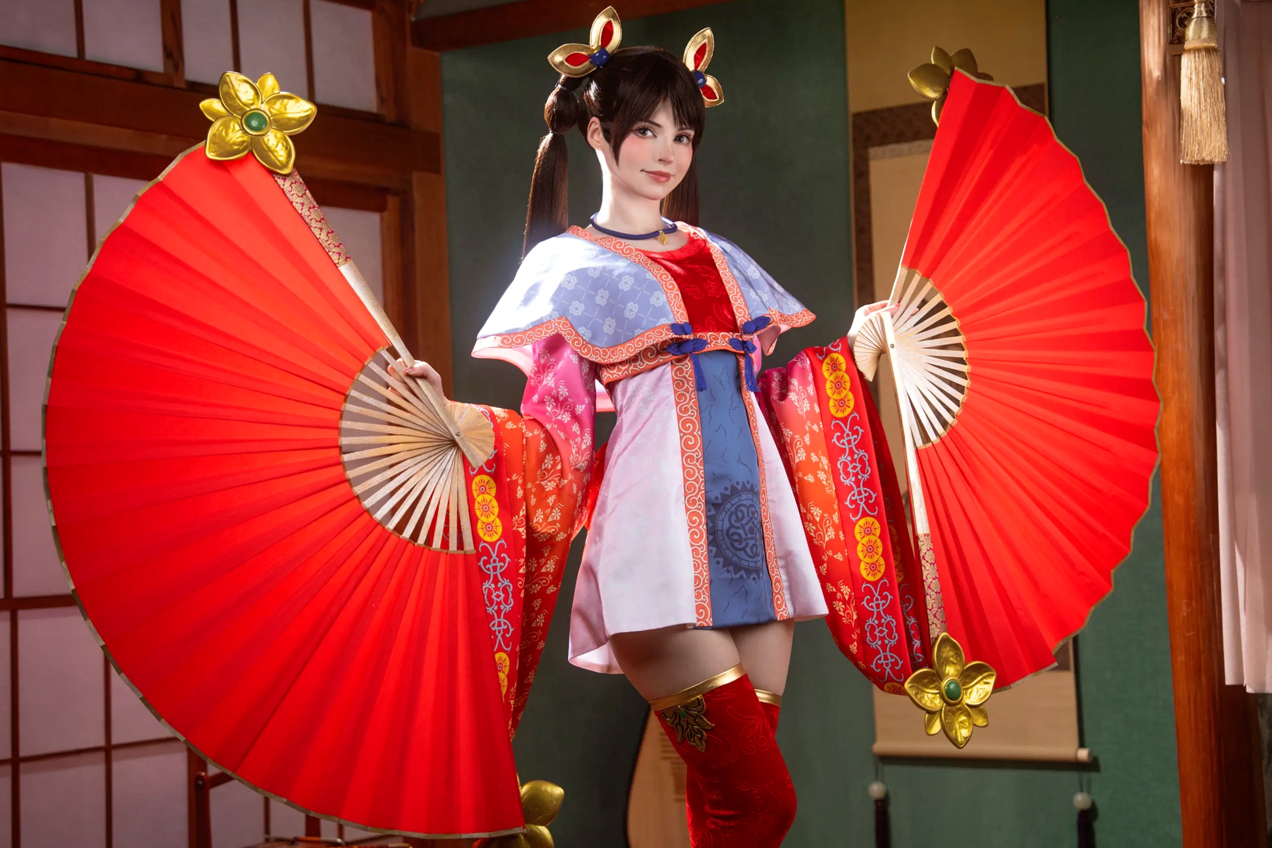 Peach Milky大乔COSPLAY套图：绝美还原王者荣耀大乔古风造型，二次元女神气质演绎