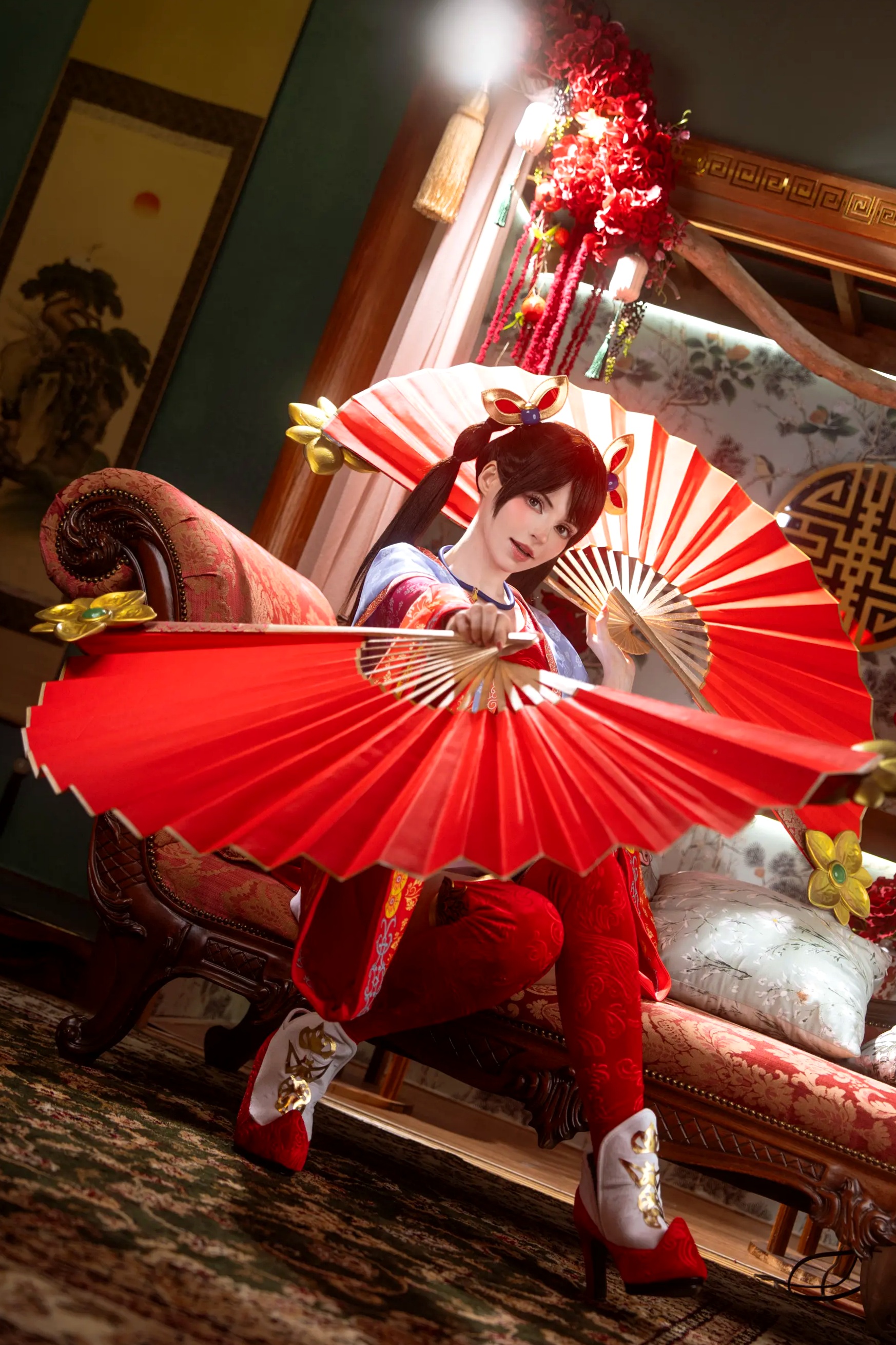 Peach Milky大乔COSPLAY套图：绝美还原王者荣耀大乔古风造型，二次元女神气质演绎
