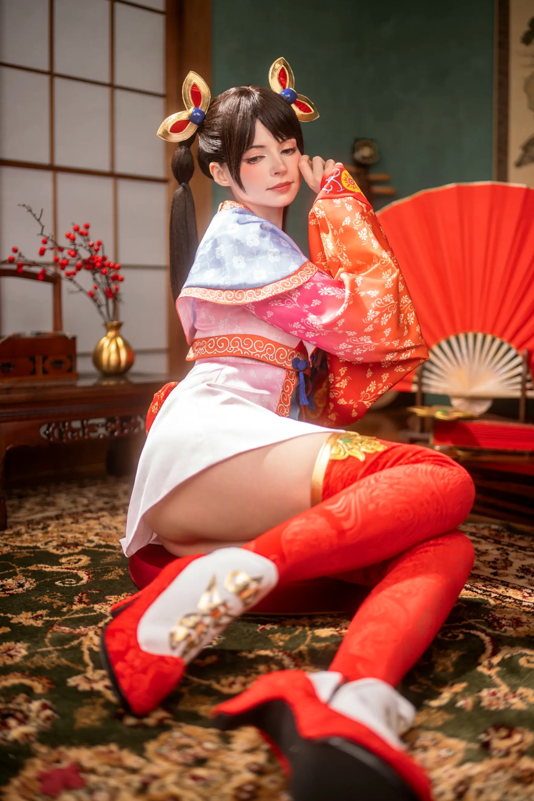 Peach Milky大乔COSPLAY套图：绝美还原王者荣耀大乔古风造型，二次元女神气质演绎