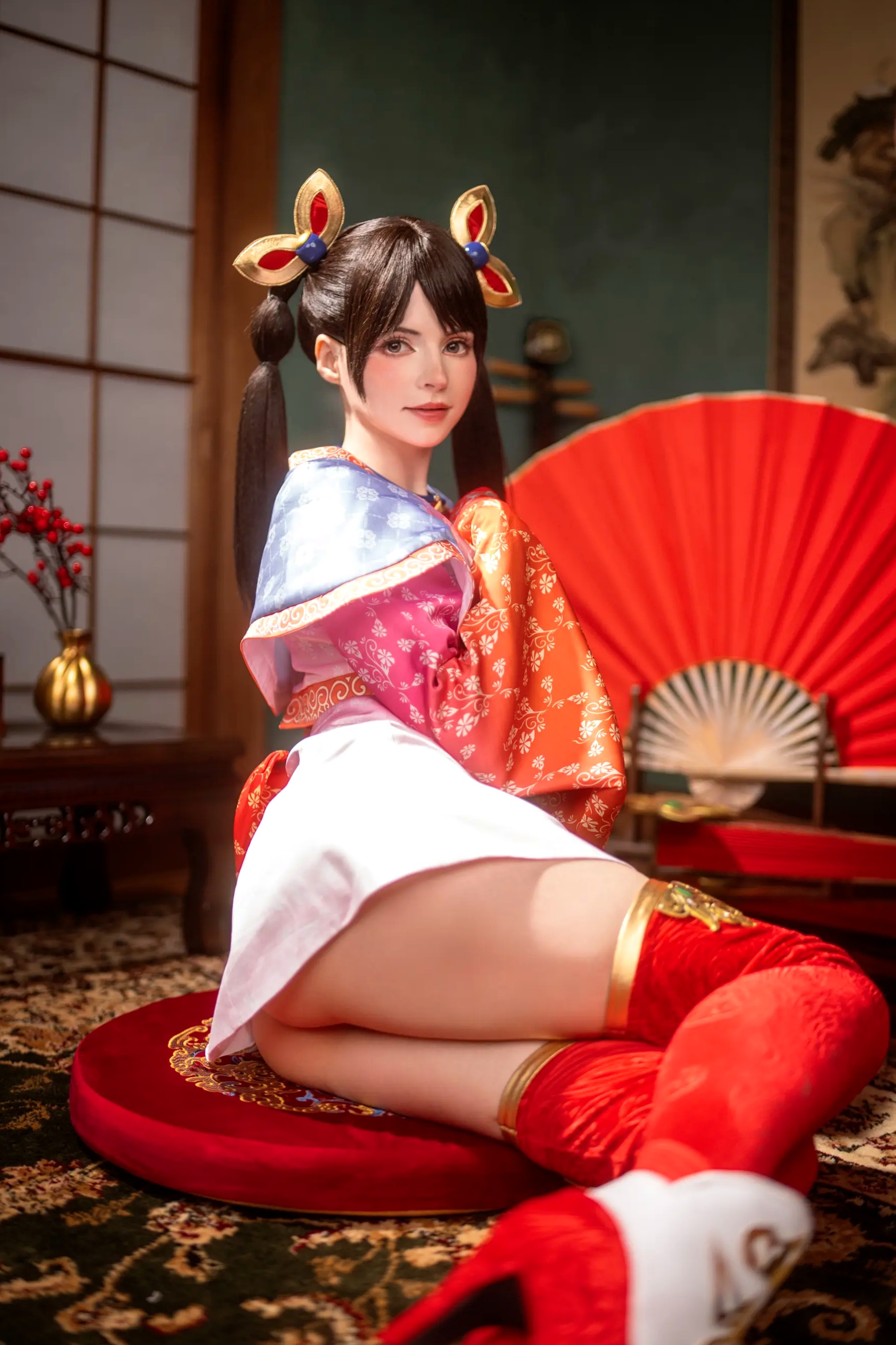 Peach Milky大乔COSPLAY套图：绝美还原王者荣耀大乔古风造型，二次元女神气质演绎