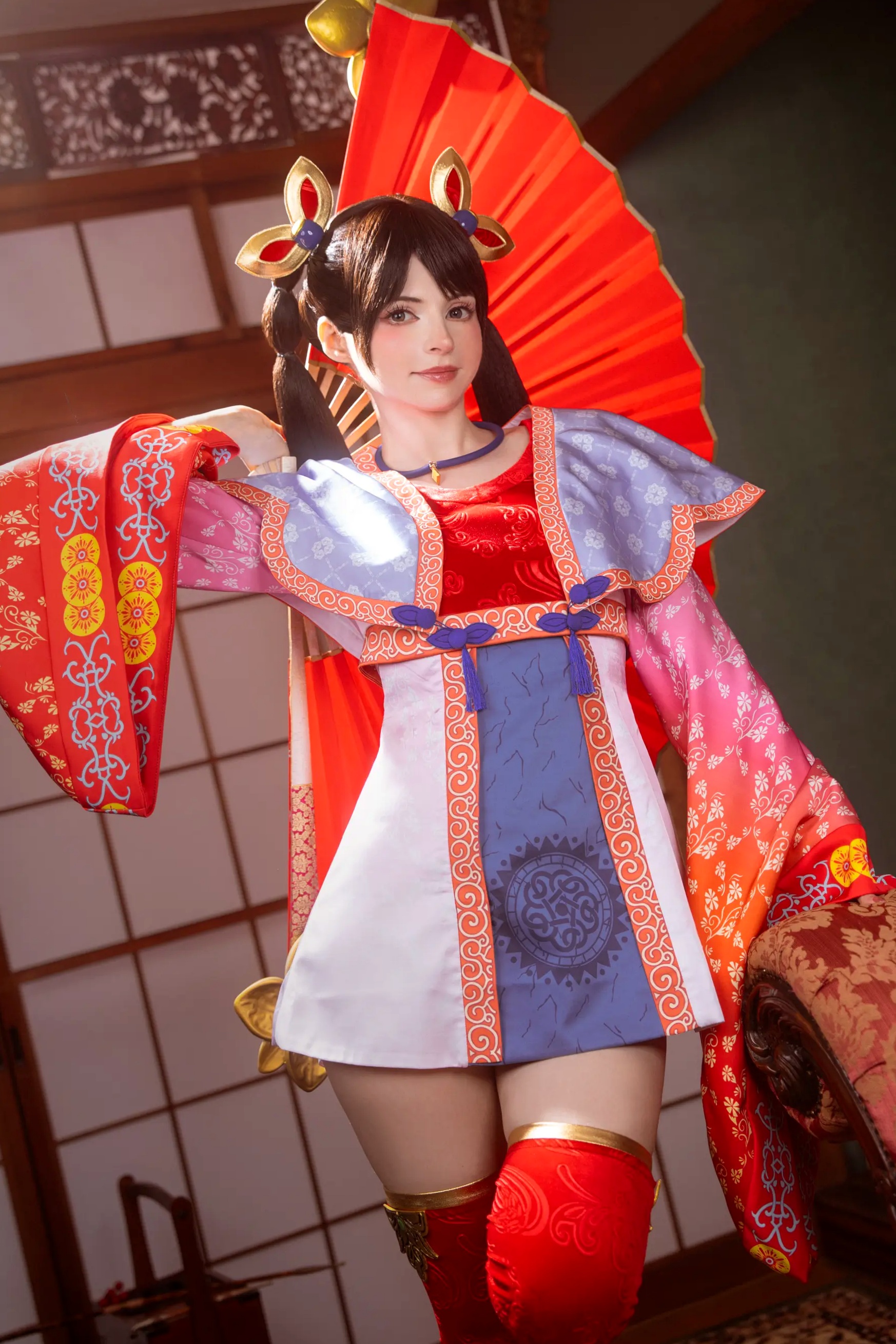 Peach Milky大乔COSPLAY套图：绝美还原王者荣耀大乔古风造型，二次元女神气质演绎
