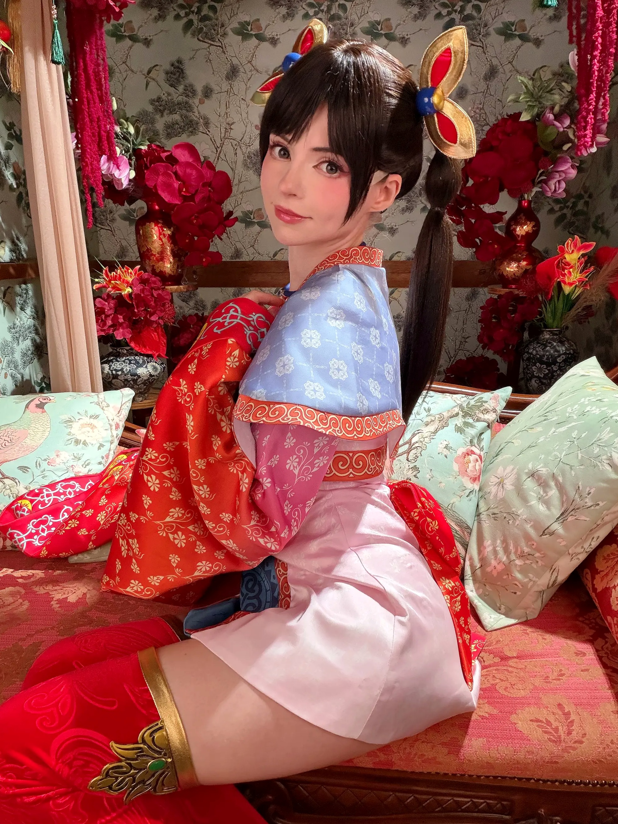 Peach Milky大乔COSPLAY套图：绝美还原王者荣耀大乔古风造型，二次元女神气质演绎