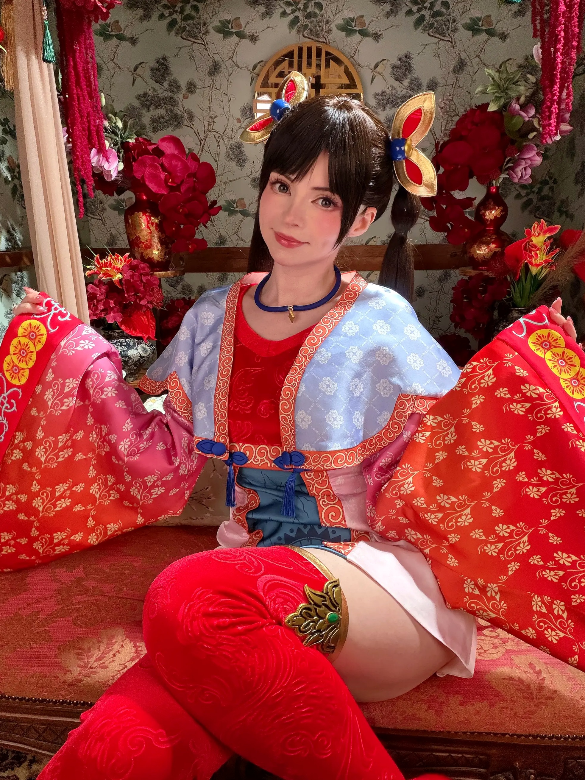 Peach Milky大乔COSPLAY套图：绝美还原王者荣耀大乔古风造型，二次元女神气质演绎