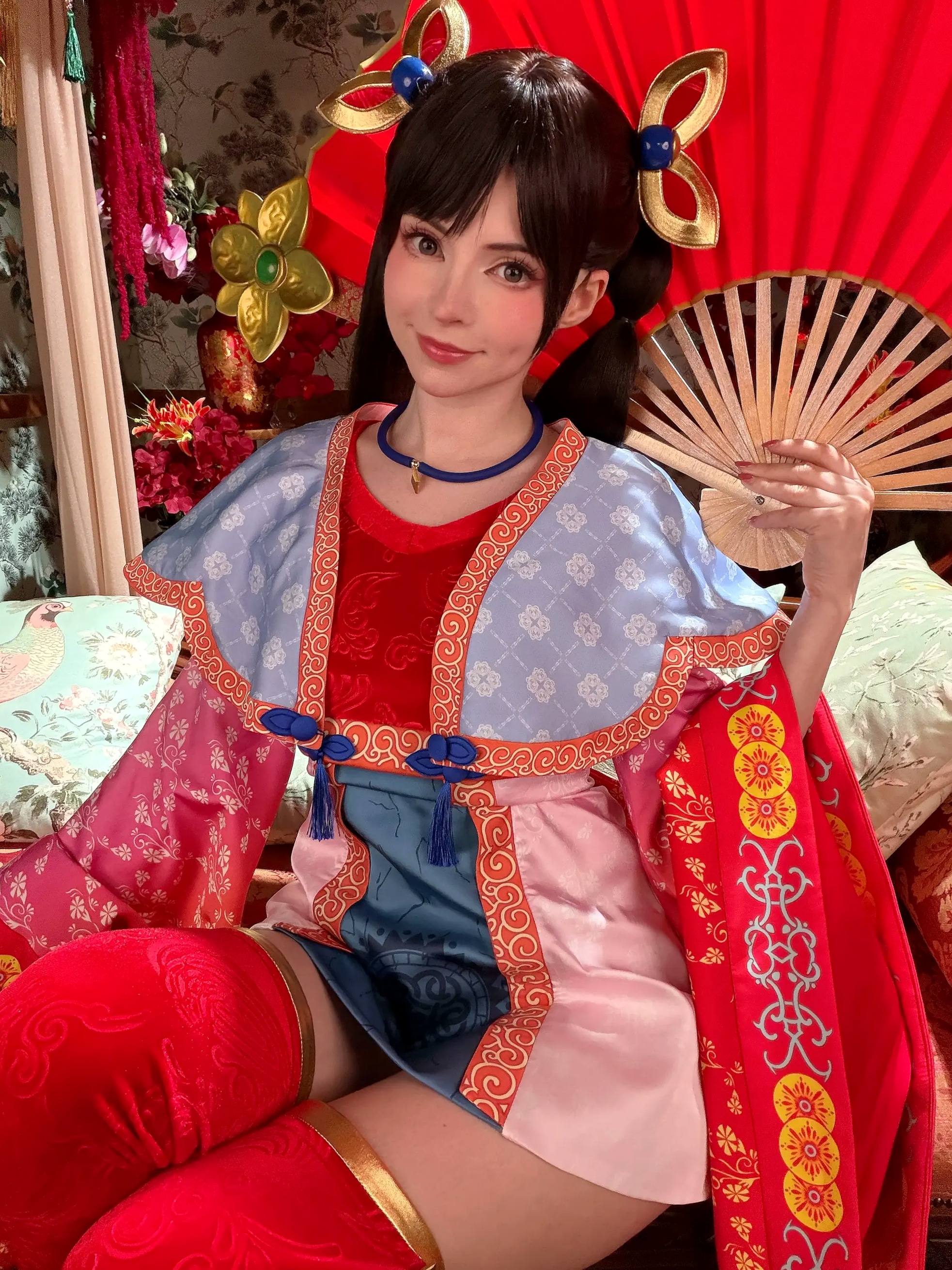 Peach Milky大乔COSPLAY套图：绝美还原王者荣耀大乔古风造型，二次元女神气质演绎