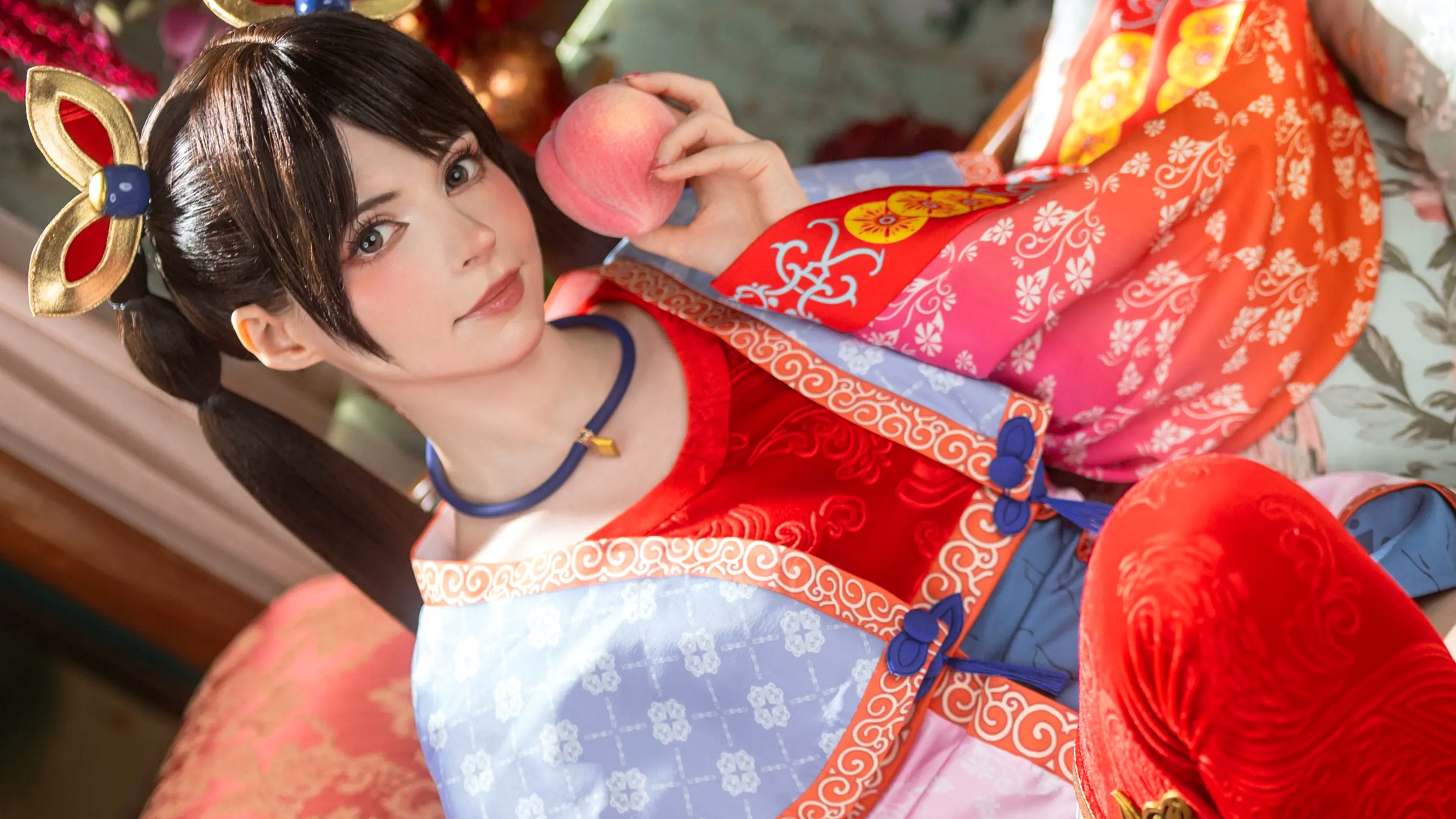 Peach Milky大乔COSPLAY套图：绝美还原王者荣耀大乔古风造型，二次元女神气质演绎