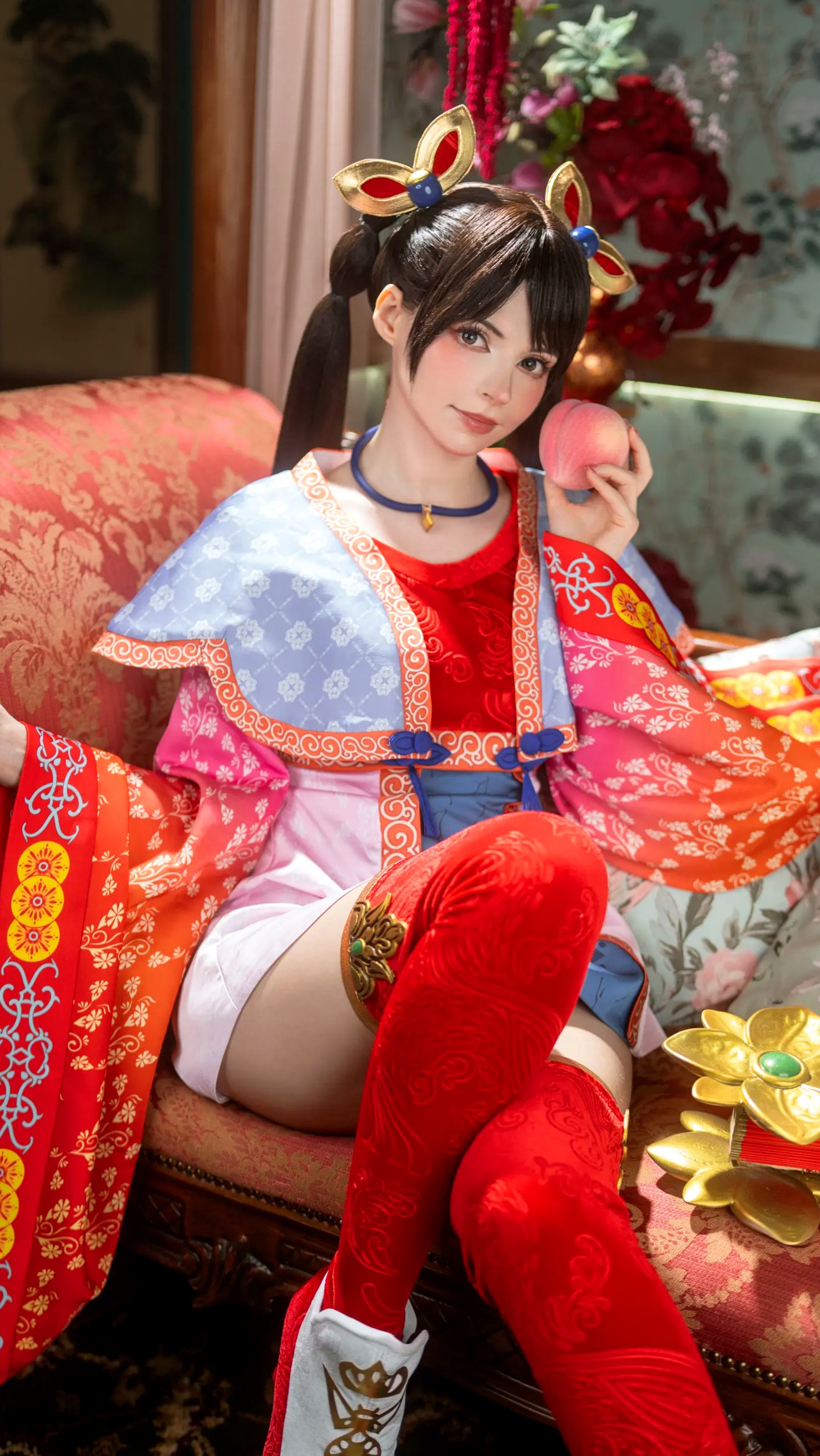 Peach Milky大乔COSPLAY套图：绝美还原王者荣耀大乔古风造型，二次元女神气质演绎