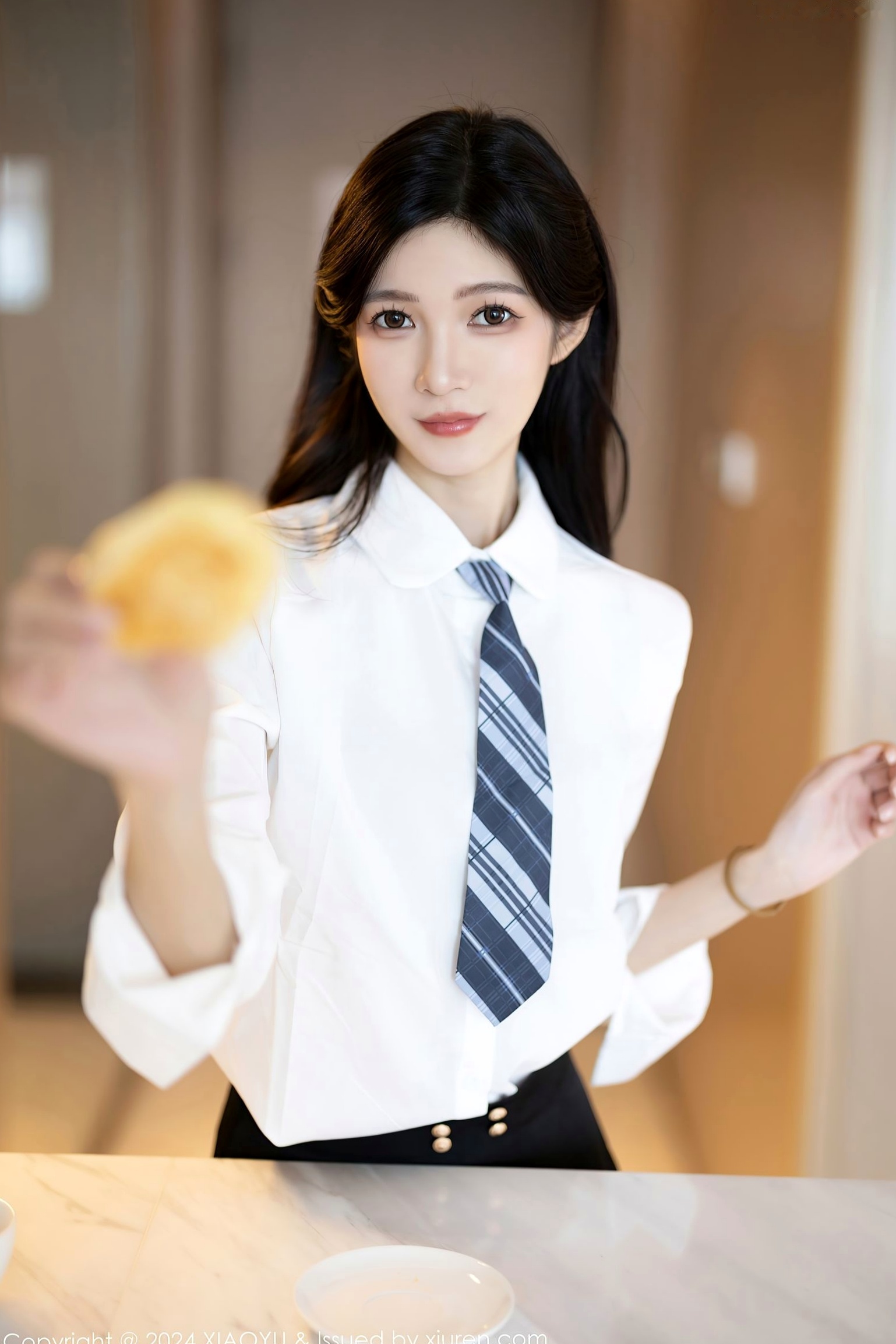 Gallery - 语画界 - Painting World -程程程：日系JK校服制服诱惑，白衬衫配黑短裙私房写真系列 - 1204期语画界 - Painting World 制服校服诱惑私房照骨感 程程程女神私房照_秀色女神 - image 25