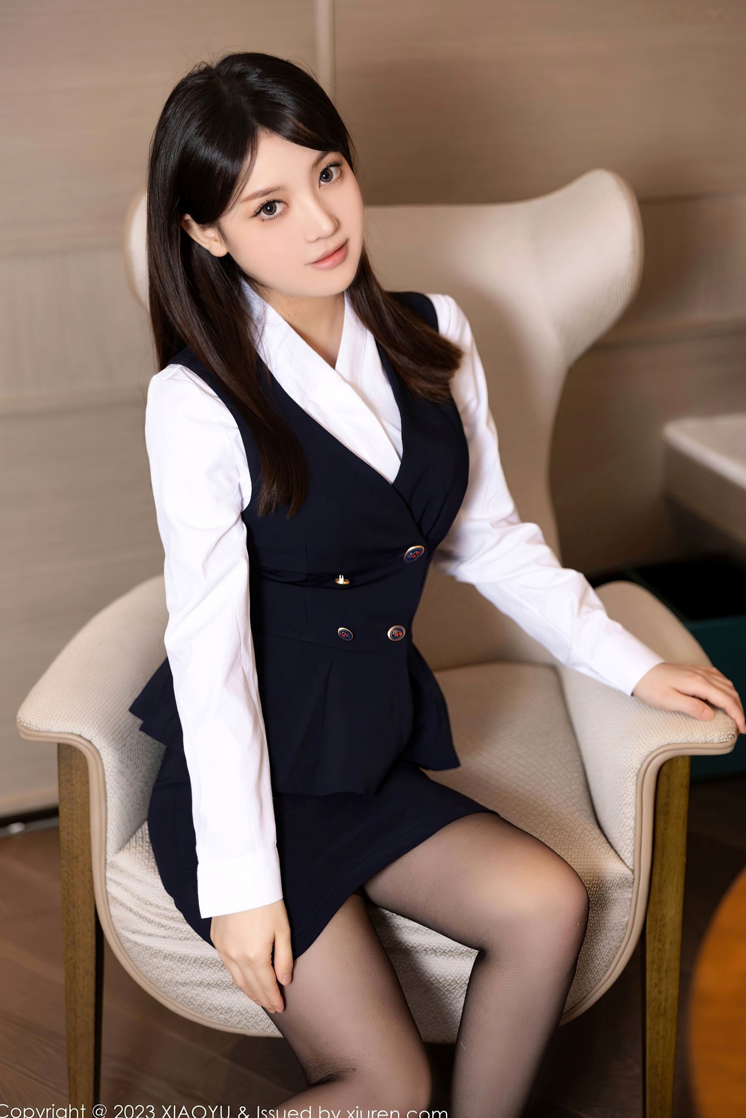 Gallery - XiaoYu语画界 - Painting World -1113-豆瓣酱：简约白衬衫搭配黑色内衣与黑丝，演绎极致性感私房诱惑-2023.09.18语画界 - Painting World 性感诱惑内衣私房照黑丝 豆瓣酱女神私房照_秀色女神 - image 5