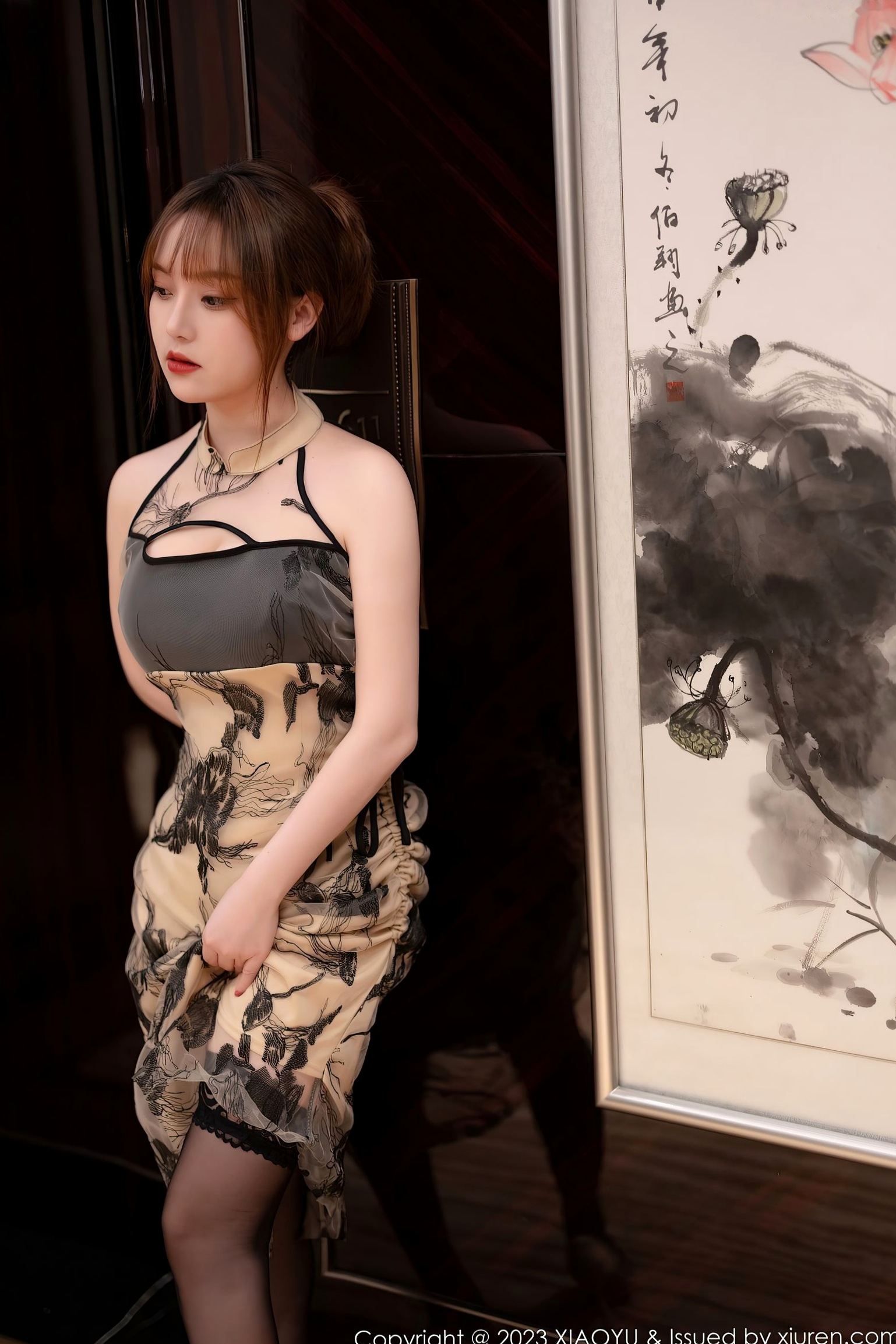 Gallery - XiaoYu语画界 - Painting World 1004：豆瓣酱私房大尺度写真，性感蕾丝内衣配黑丝，都市夜景下的极致诱惑与奢华魅影语画界 - Painting World 内衣黑丝私房照诱惑 豆瓣酱女神私房照_秀色女神 - image 5