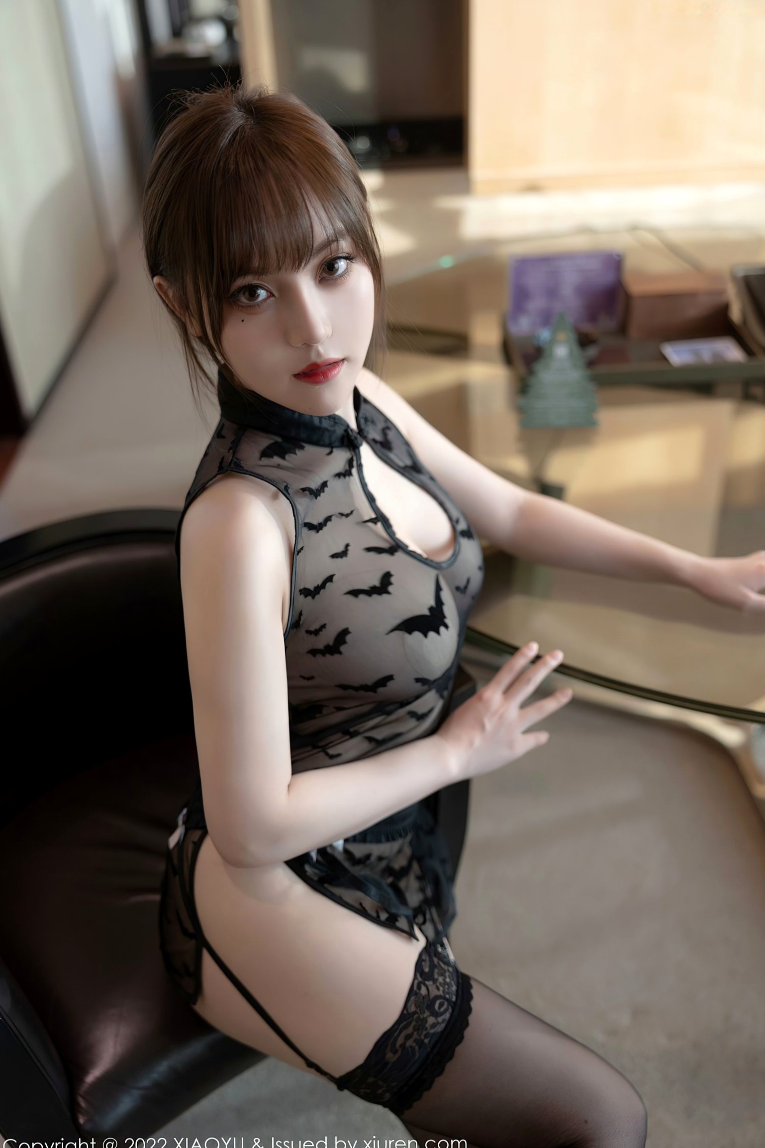 Gallery - XiaoYu语画界 - Painting World 696期 豆瓣酱：黑色透明网纱丁字裤私房诱惑写真，浴室与丝袜的性感视觉盛宴语画界 - Painting World 私房照丝袜性感诱惑 豆瓣酱女神私房照_秀色女神 - image 13