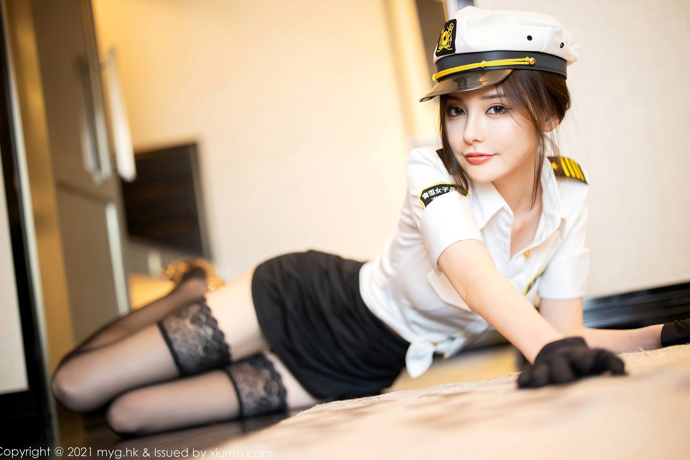 Gallery - MyGirl美媛馆-539-小夕Juju女警制服诱惑，搭配蕾丝黑丝尽显性感风格，私房大尺度写真美媛馆制服性感黑丝私房照诱惑 小夕juju女神私房照_秀色女神 - image 19