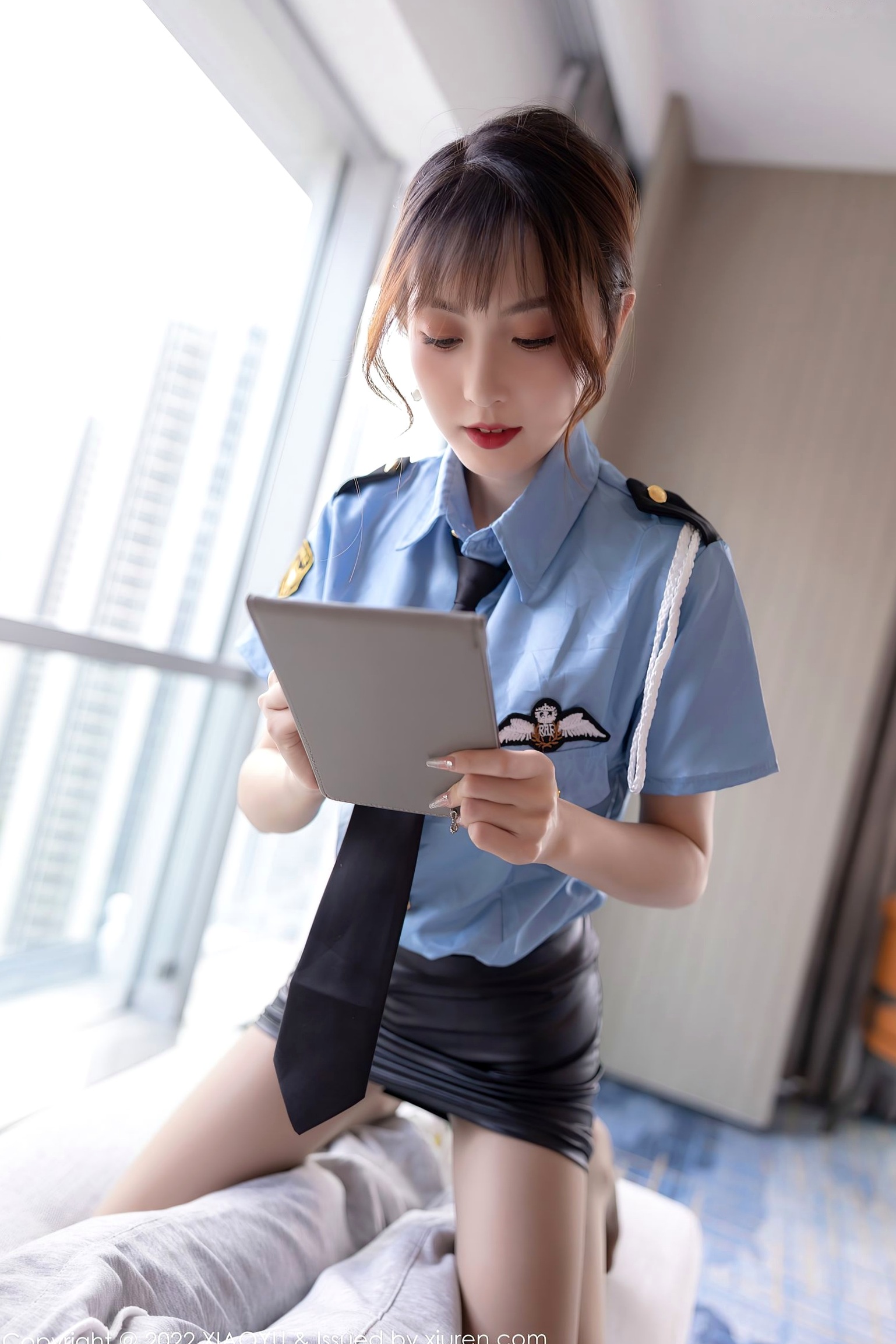 Gallery - XiaoYu语画界 - Painting World -778-林星阑-甜美警花角色扮演，黑色蕾丝内衣与超薄肉丝诱惑，制服私房摄影大尺度写真语画界 - Painting World 性感制服诱惑私房照角色扮演 林星阑女神私房照_秀色女神 - image 26