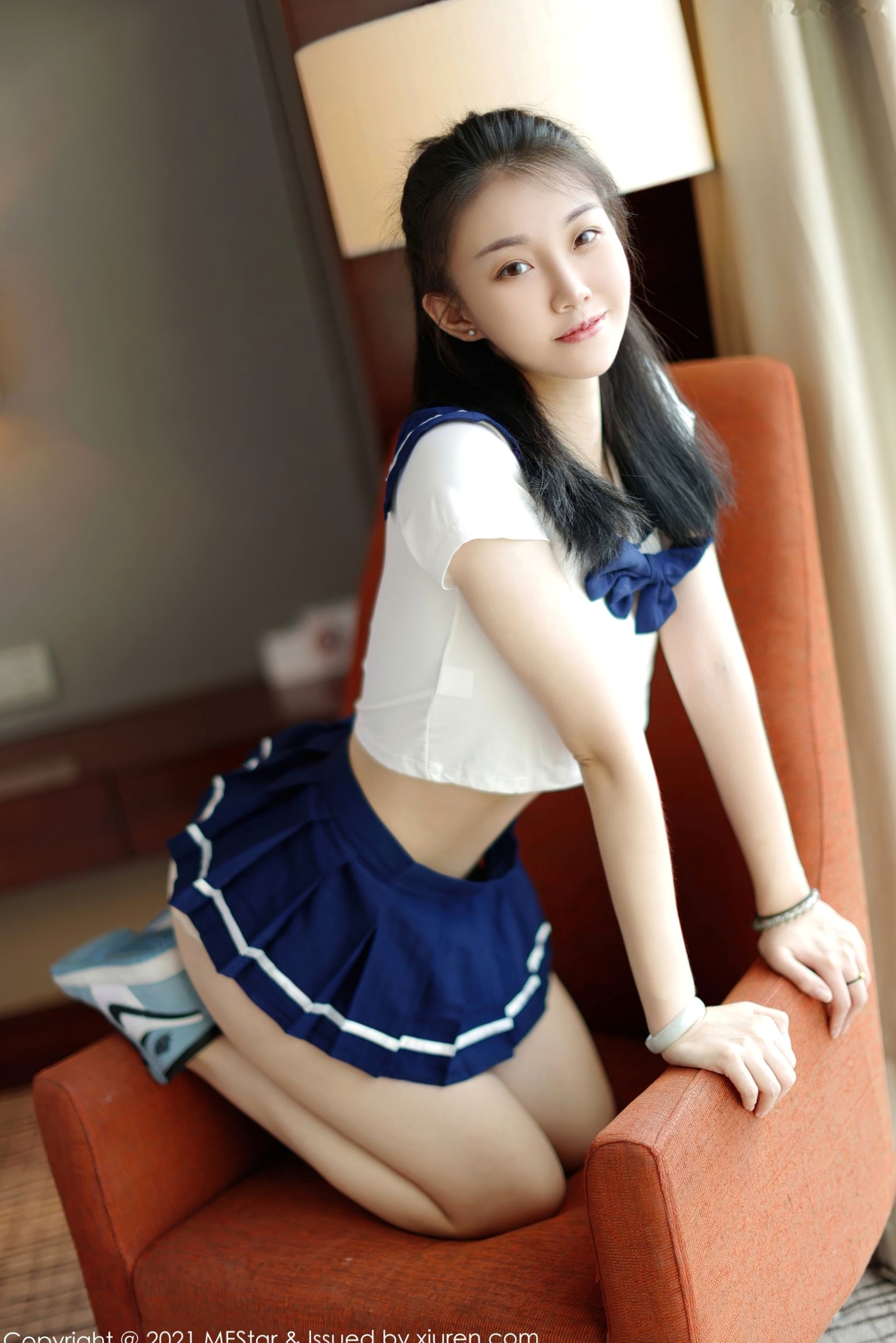 Gallery - MFStar模范学院-526-一颗甜蛋黄a-性感JK制服-居家私房清纯美腿运动风-2021.08.16模范学院制服性感清纯美腿私房照 一颗甜蛋黄a女神私房照_秀色女神 - image 12
