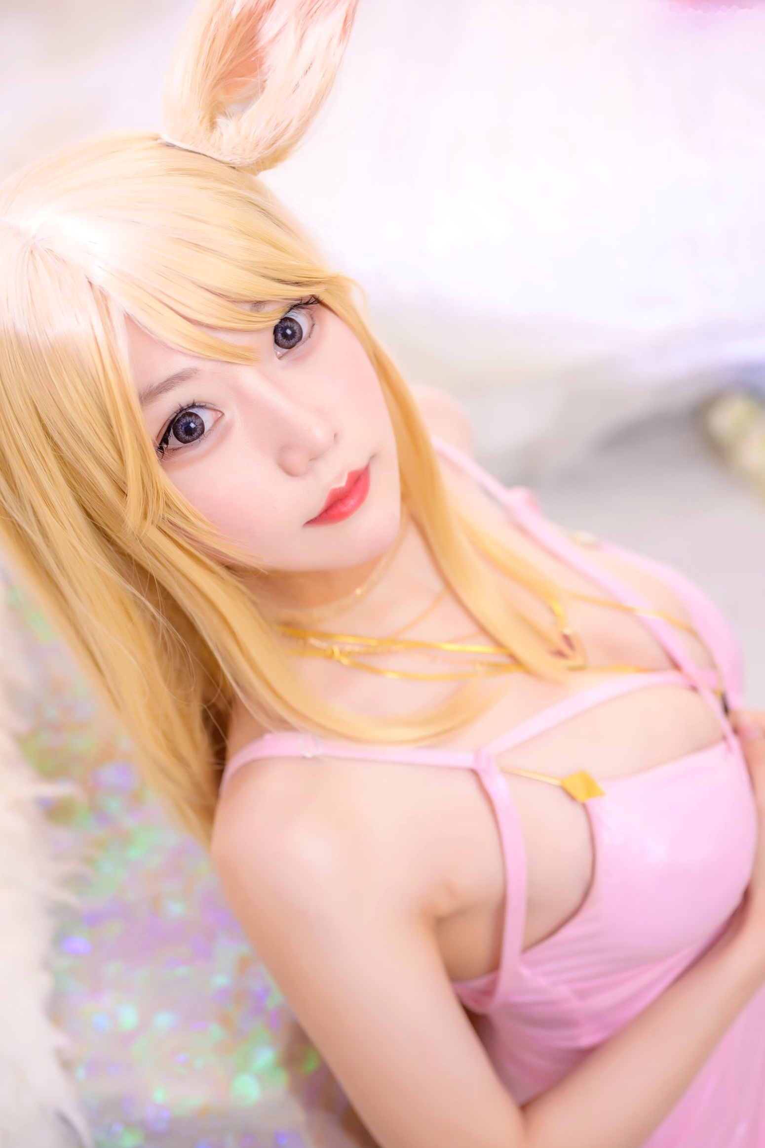 Gallery - 香草喵露露阿狸同人Cosplay，梦幻粉色紧身裙私房写真，极致诱惑性感演绎角色扮演性感私房照萌系 坏露露香宝女神私房照_秀色女神 - image 7
