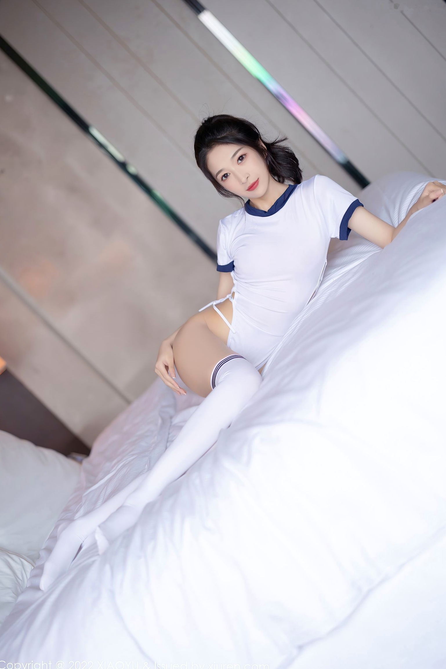 Gallery - XiaoYu语画界 - Painting World 789期：林乐一酒店私房写真，纯白紧身连体衣搭配性感白丝袜，演绎极致纯欲运动风，尽显纤细曲线语画界 - Painting World 丝袜私房照诱惑性感 林乐一女神私房照_秀色女神 - image 44