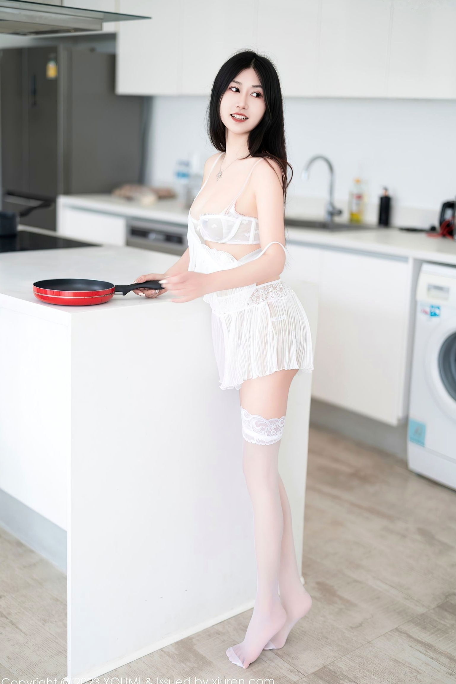 Gallery - YouMi尤蜜荟 - Chiness Model -959-Laura阿姣-纯白诱惑蕾丝内衣-室内清纯私房写真-轻透网纱居家美照-2023.07.04尤蜜荟 - Chiness Model 性感诱惑内衣白嫩 laura阿姣女神私房照_秀色女神 - image 3