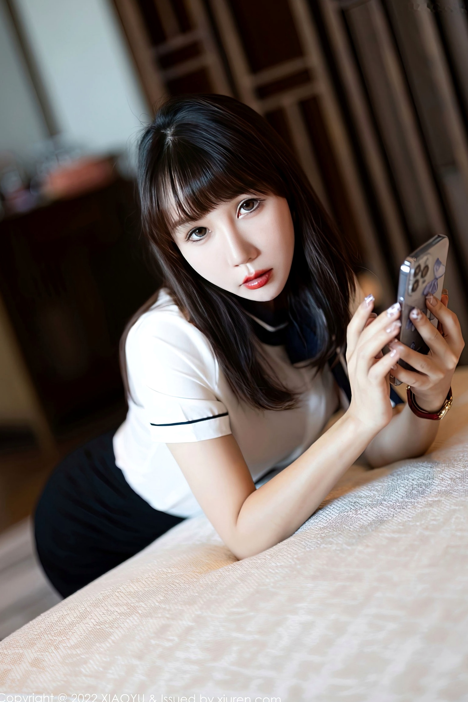 Gallery - XiaoYu语画界 - Painting World -918-波巧酱-职场白衬衫制服诱惑，室内私房写真，极致黑丝美腿性感大片语画界 - Painting World 性感制服诱惑私房照黑丝 波巧酱女神私房照_秀色女神 - image 9
