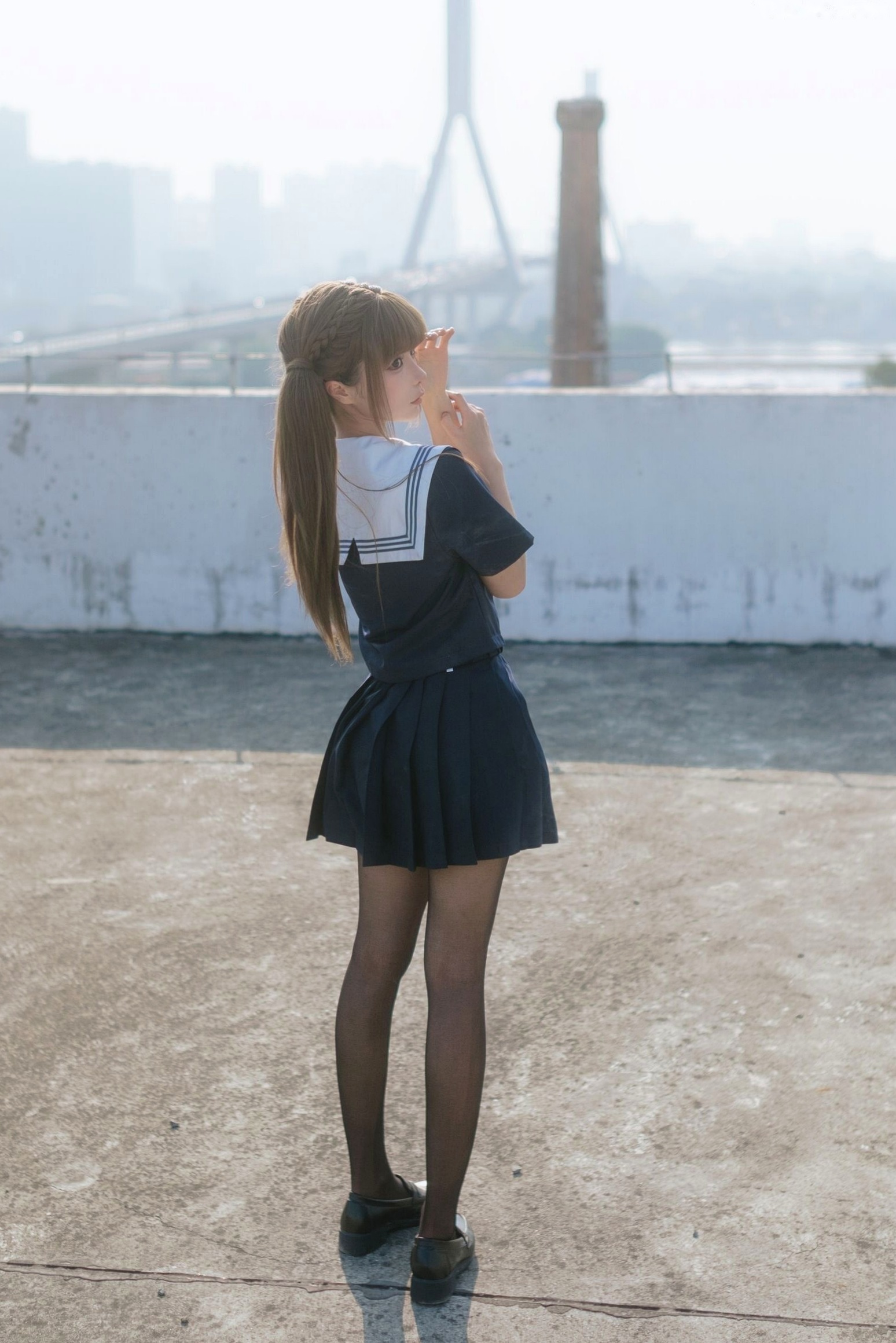 《蠢沫沫-午后-Afternoon》日系水手制服黑丝性感大尺度私房写真