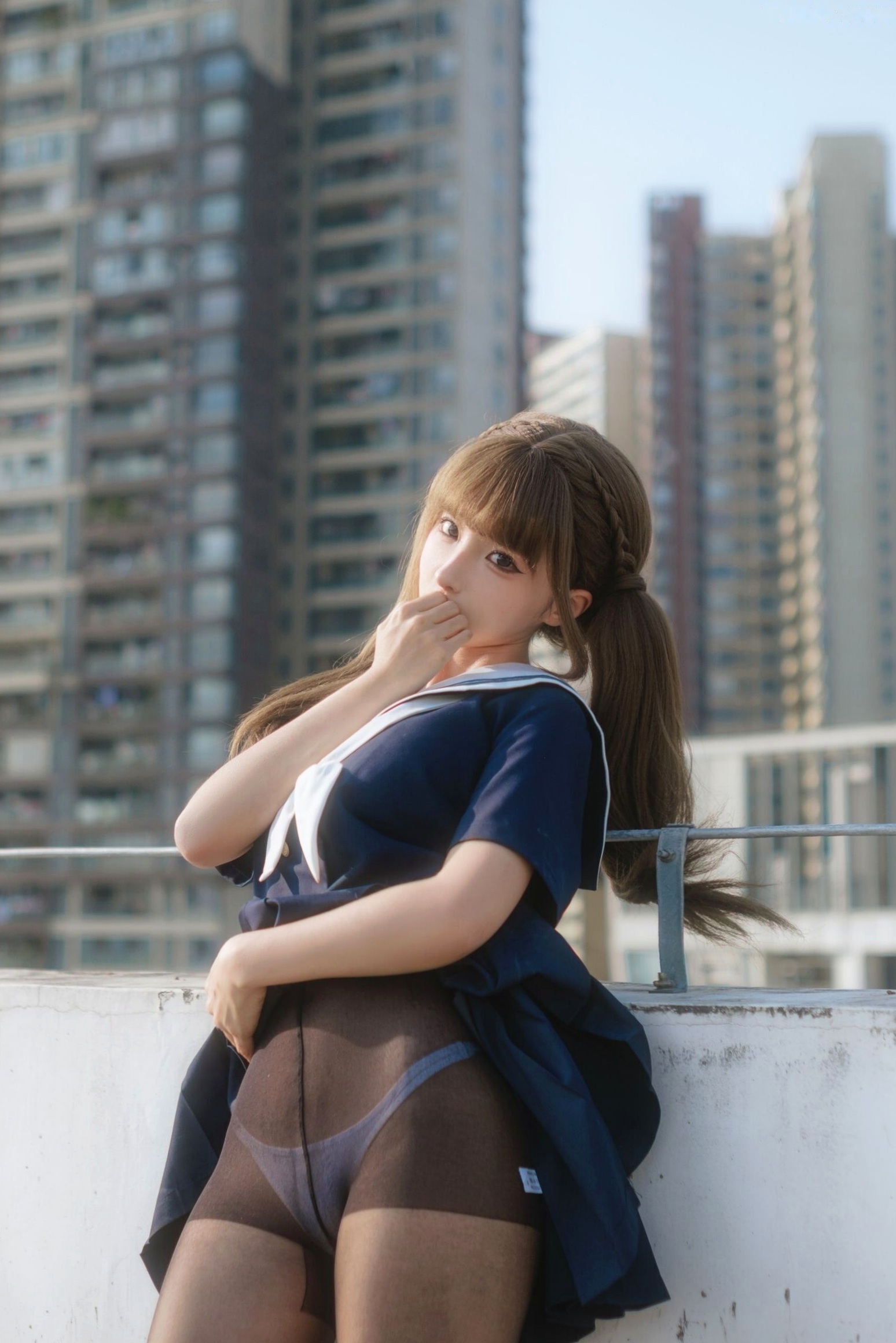 《蠢沫沫-午后-Afternoon》日系水手制服黑丝性感大尺度私房写真