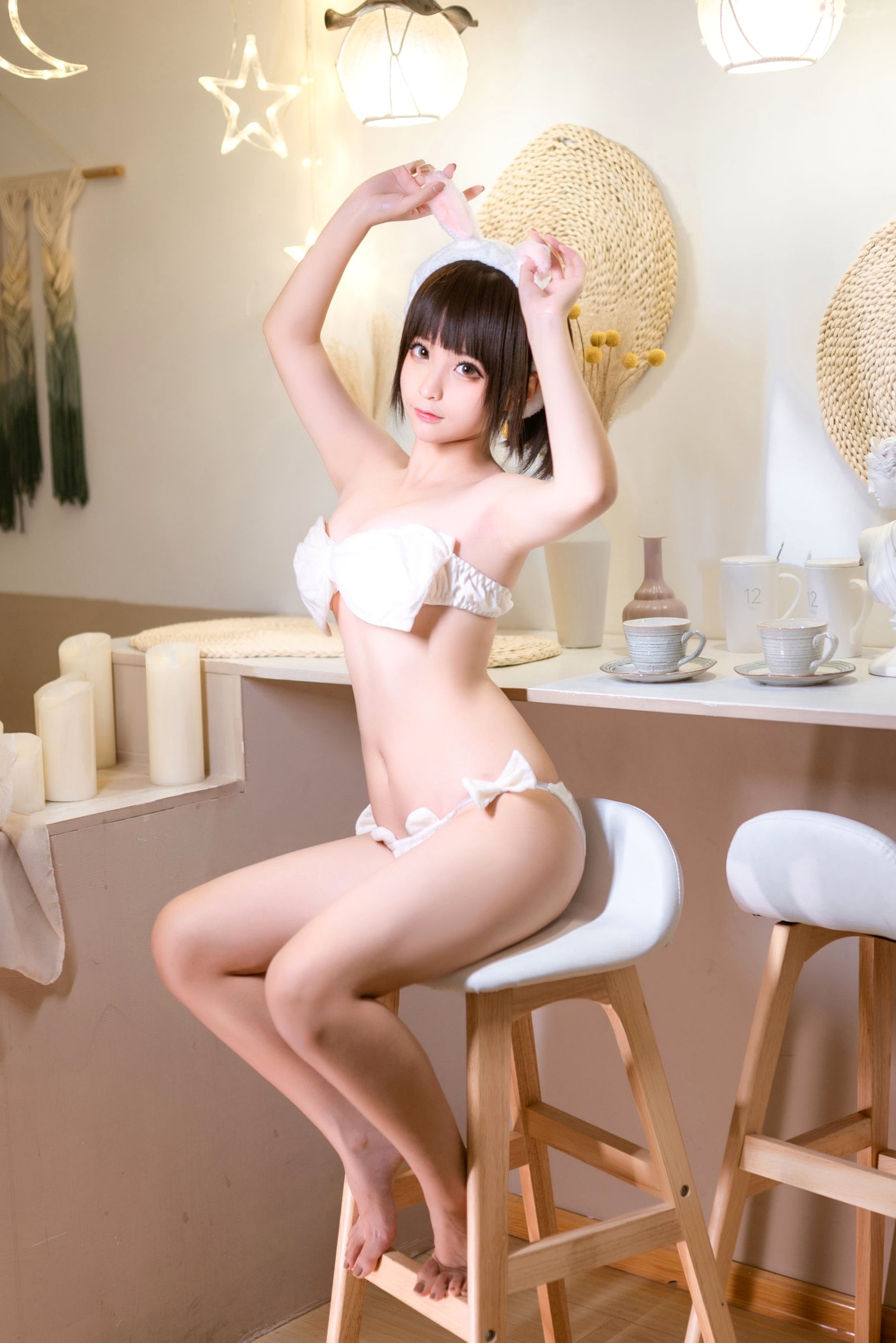 Gallery - 蠢沫沫-094-蝴蝶结内衣：清纯兔女郎私房写真，极致软萌诱惑，白嫩肌肤与治愈系画风私房照清纯内衣诱惑治愈系 蠢沫沫女神私房照_秀色女神 - image 9