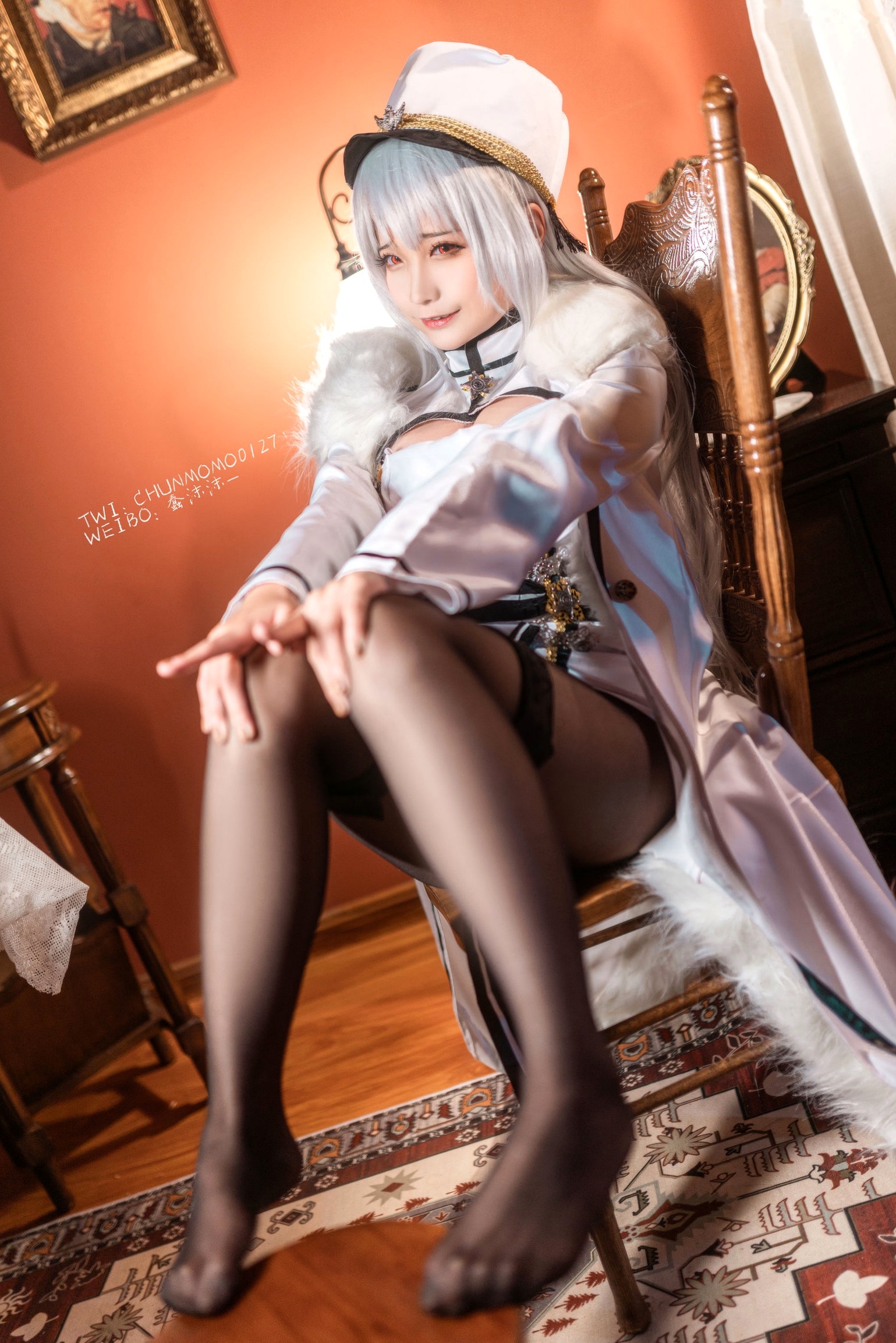 Gallery - 蠢沫沫-090-甘古特：高冷军装角色扮演，透亮黑丝制服诱惑，极致还原写真角色扮演制服黑丝冷艳丝袜 蠢沫沫女神私房照_秀色女神 - image 17