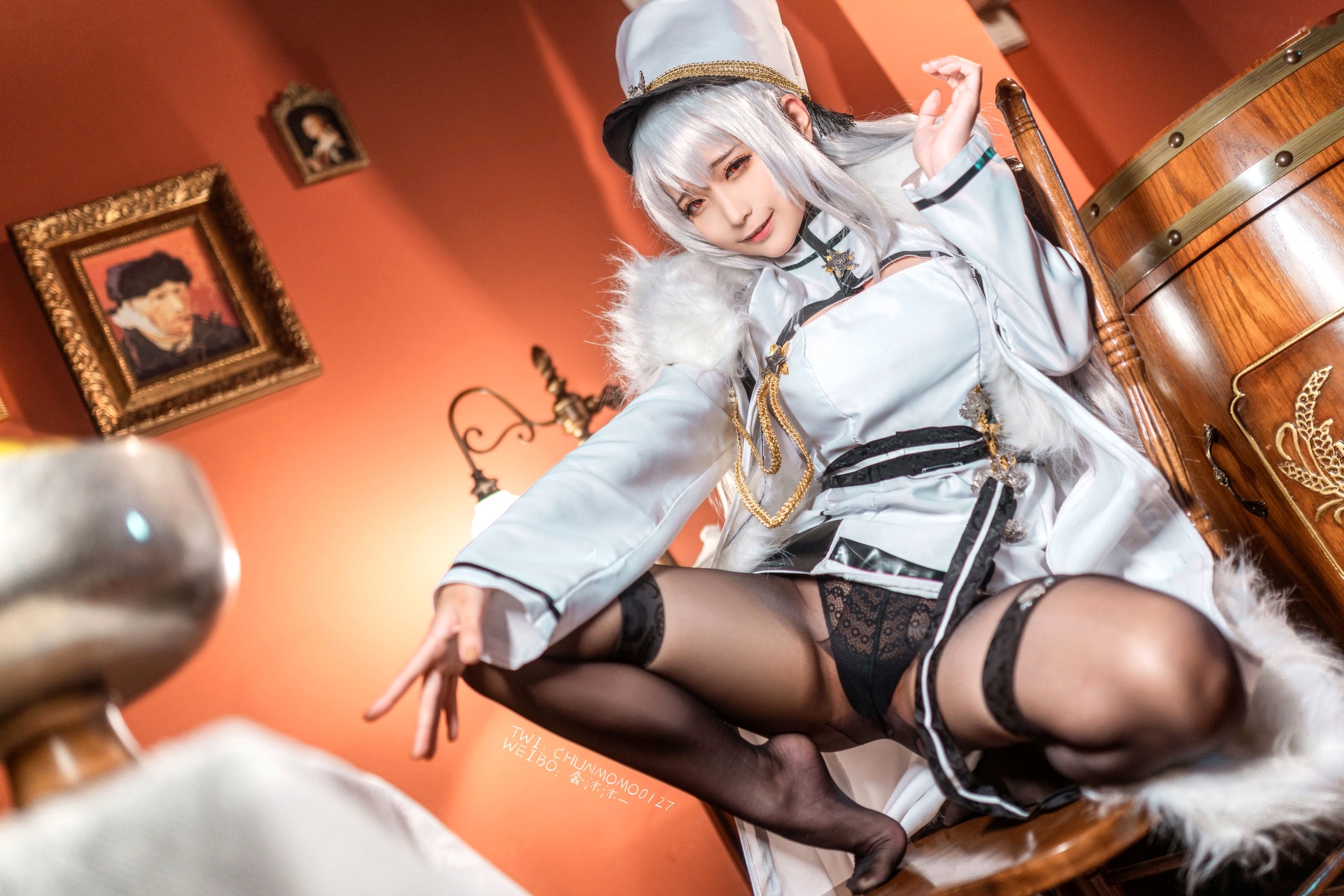 Gallery - 蠢沫沫-090-甘古特：高冷军装角色扮演，透亮黑丝制服诱惑，极致还原写真角色扮演制服黑丝冷艳丝袜 蠢沫沫女神私房照_秀色女神 - image 23