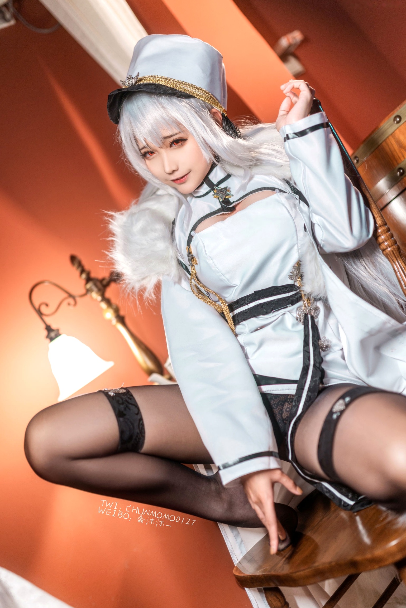 Gallery - 蠢沫沫-090-甘古特：高冷军装角色扮演，透亮黑丝制服诱惑，极致还原写真角色扮演制服黑丝冷艳丝袜 蠢沫沫女神私房照_秀色女神 - image 24