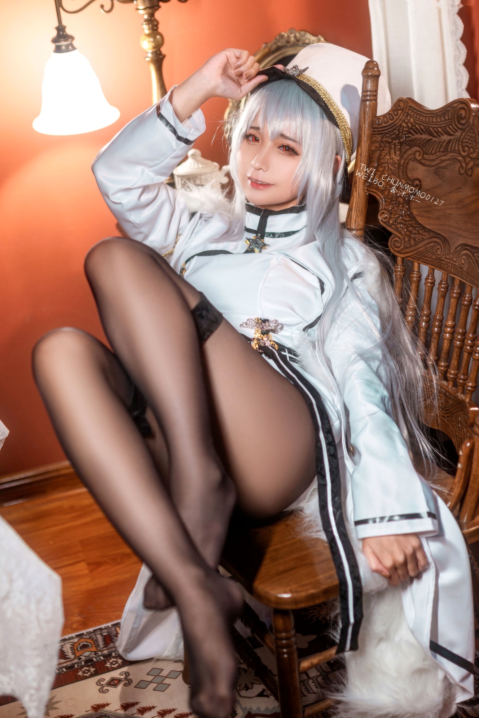Gallery - 蠢沫沫-090-甘古特：高冷军装角色扮演，透亮黑丝制服诱惑，极致还原写真角色扮演制服黑丝冷艳丝袜 蠢沫沫女神私房照_秀色女神 - image 31