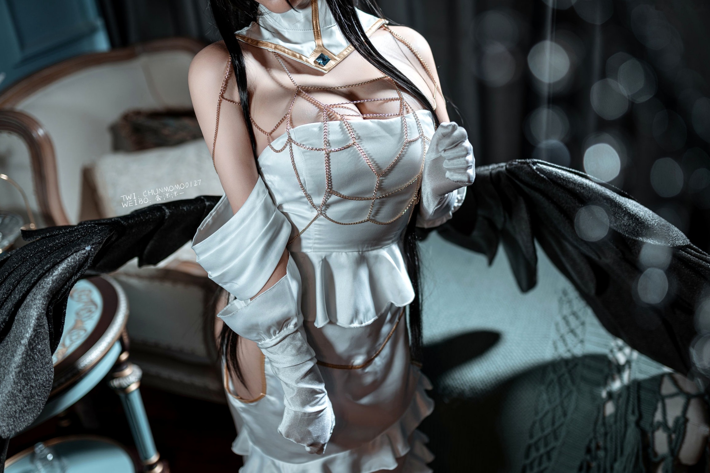 Gallery - 蠢沫沫-085-雅儿贝德原皮：极致还原动漫角色，华丽礼服展现暗黑御姐风，精美私房Cos作品角色扮演私房照冷艳御女郎 - Royal Lady  蠢沫沫女神私房照_秀色女神 - image 10