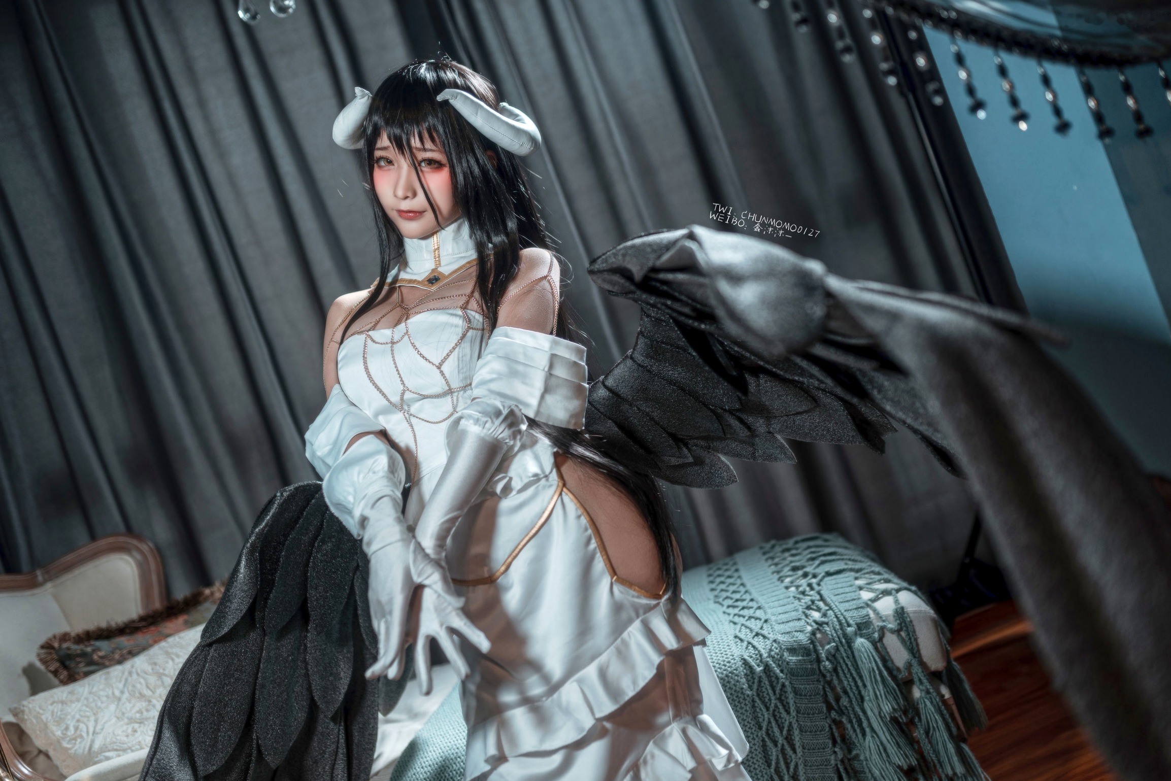 Gallery - 蠢沫沫-085-雅儿贝德原皮：极致还原动漫角色，华丽礼服展现暗黑御姐风，精美私房Cos作品角色扮演私房照冷艳御女郎 - Royal Lady  蠢沫沫女神私房照_秀色女神 - image 14