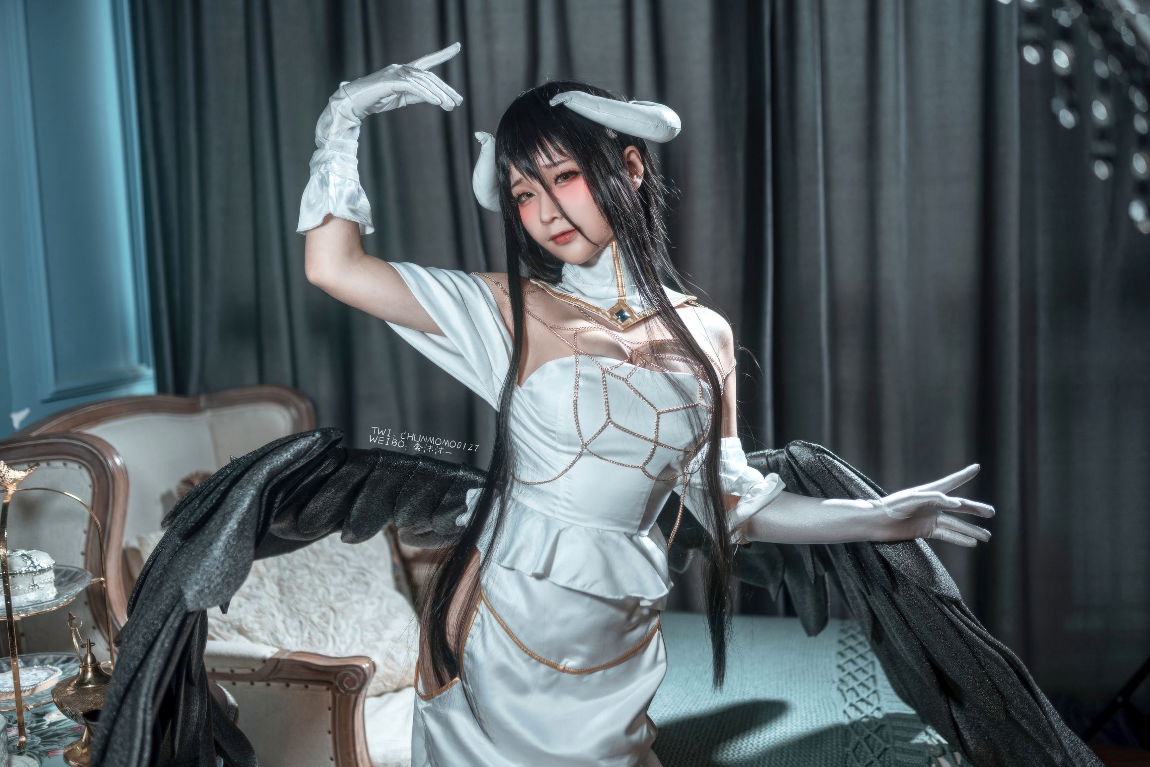 Gallery - 蠢沫沫-085-雅儿贝德原皮：极致还原动漫角色，华丽礼服展现暗黑御姐风，精美私房Cos作品角色扮演私房照冷艳御女郎 - Royal Lady  蠢沫沫女神私房照_秀色女神 - image 18