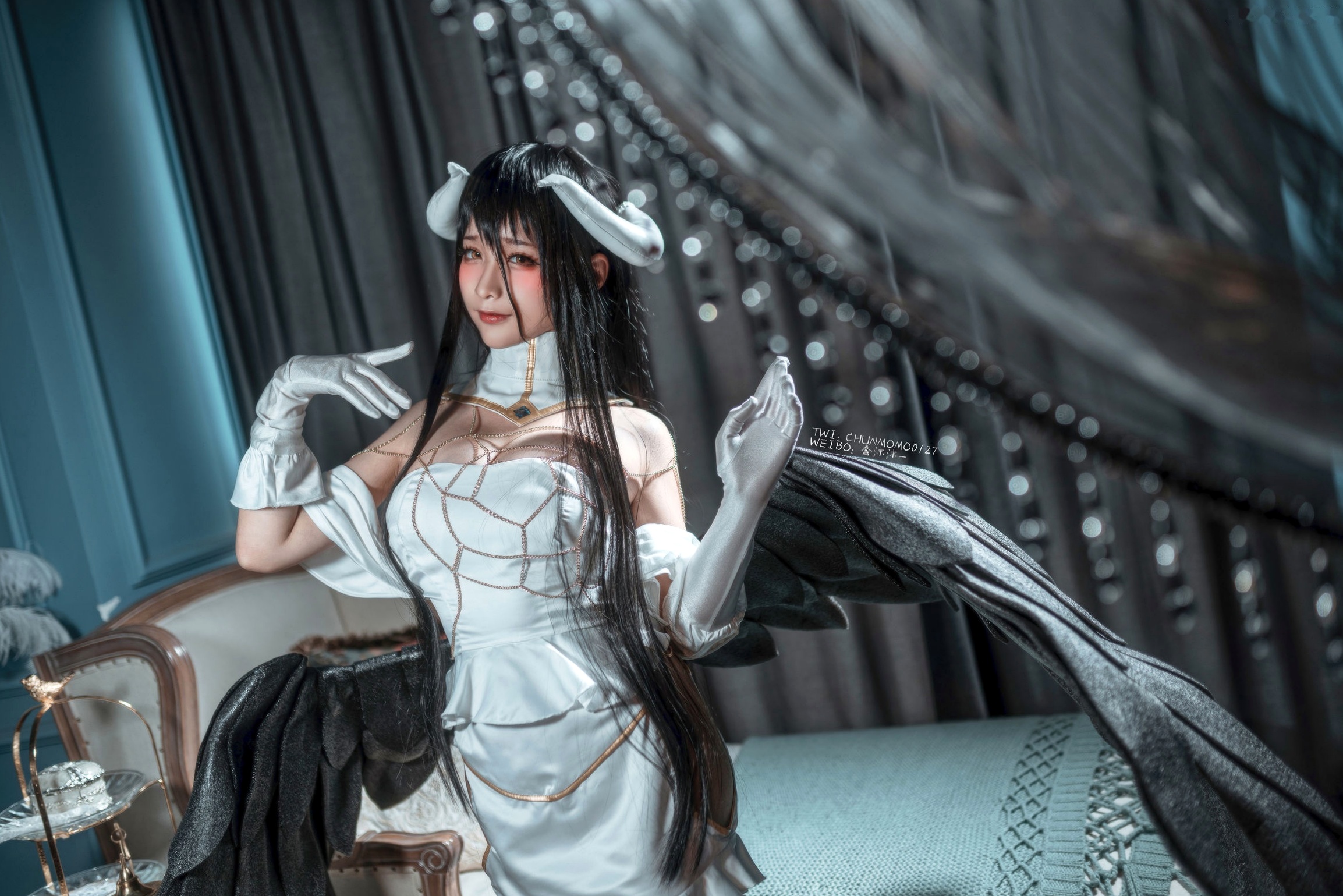 Gallery - 蠢沫沫-085-雅儿贝德原皮：极致还原动漫角色，华丽礼服展现暗黑御姐风，精美私房Cos作品角色扮演私房照冷艳御女郎 - Royal Lady  蠢沫沫女神私房照_秀色女神 - image 19