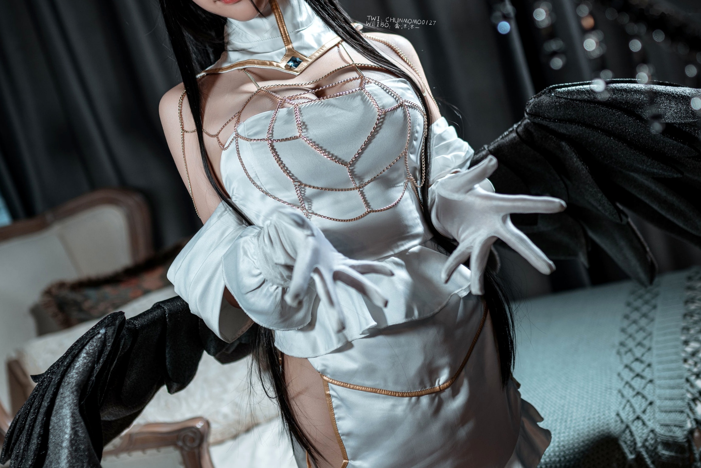 Gallery - 蠢沫沫-085-雅儿贝德原皮：极致还原动漫角色，华丽礼服展现暗黑御姐风，精美私房Cos作品角色扮演私房照冷艳御女郎 - Royal Lady  蠢沫沫女神私房照_秀色女神 - image 21