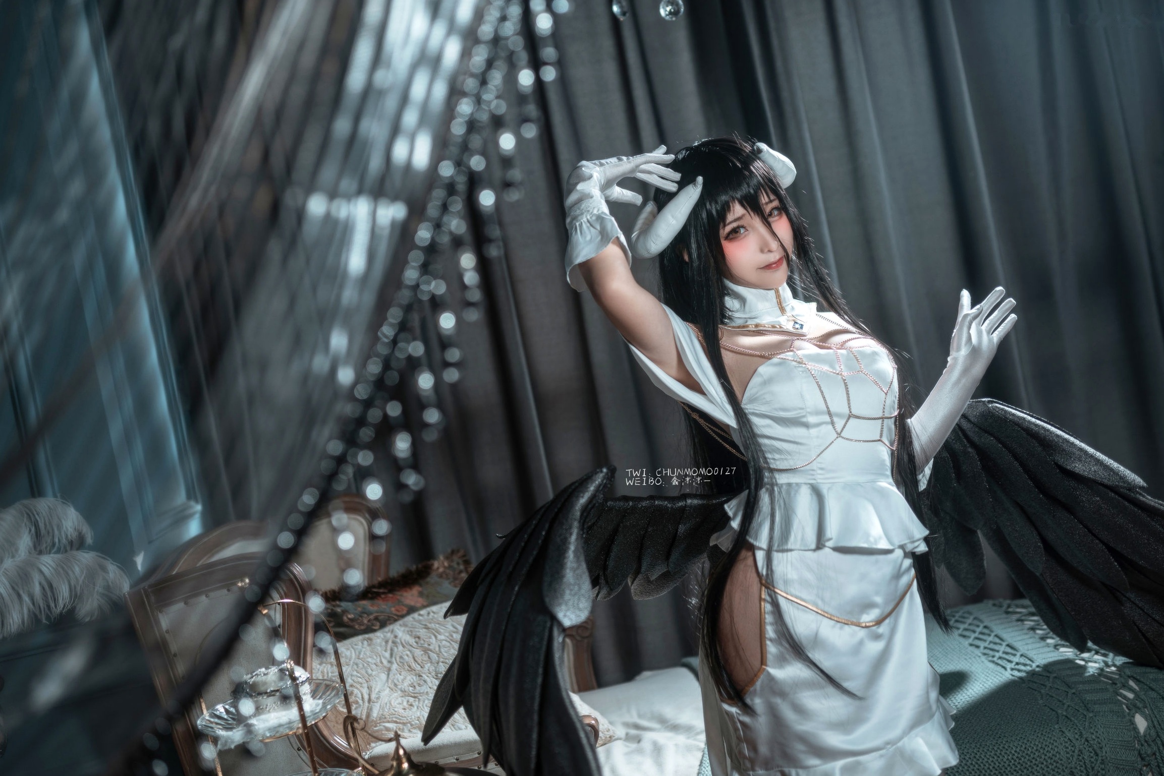 Gallery - 蠢沫沫-085-雅儿贝德原皮：极致还原动漫角色，华丽礼服展现暗黑御姐风，精美私房Cos作品角色扮演私房照冷艳御女郎 - Royal Lady  蠢沫沫女神私房照_秀色女神 - image 23