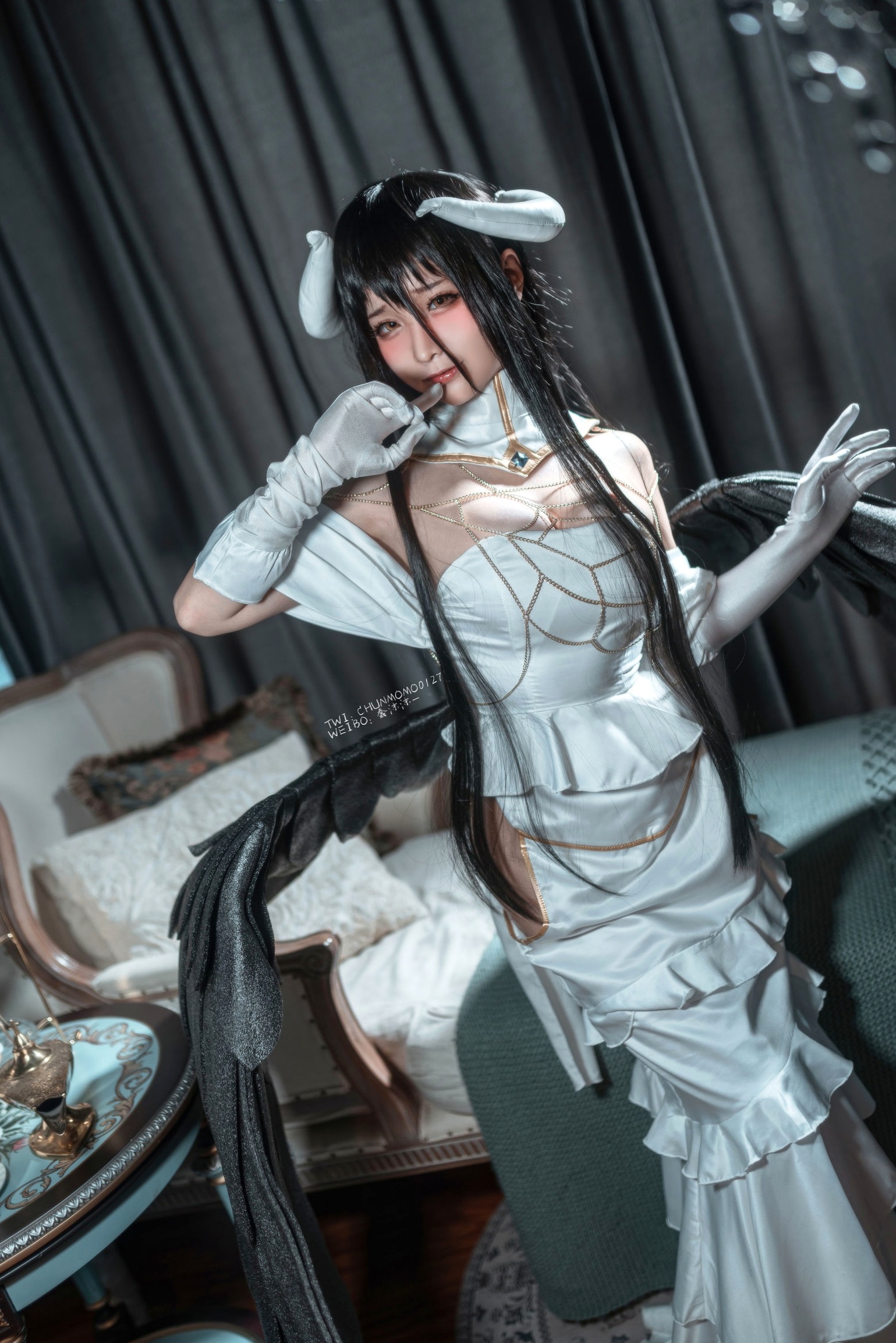 Gallery - 蠢沫沫-085-雅儿贝德原皮：极致还原动漫角色，华丽礼服展现暗黑御姐风，精美私房Cos作品角色扮演私房照冷艳御女郎 - Royal Lady  蠢沫沫女神私房照_秀色女神 - image 28