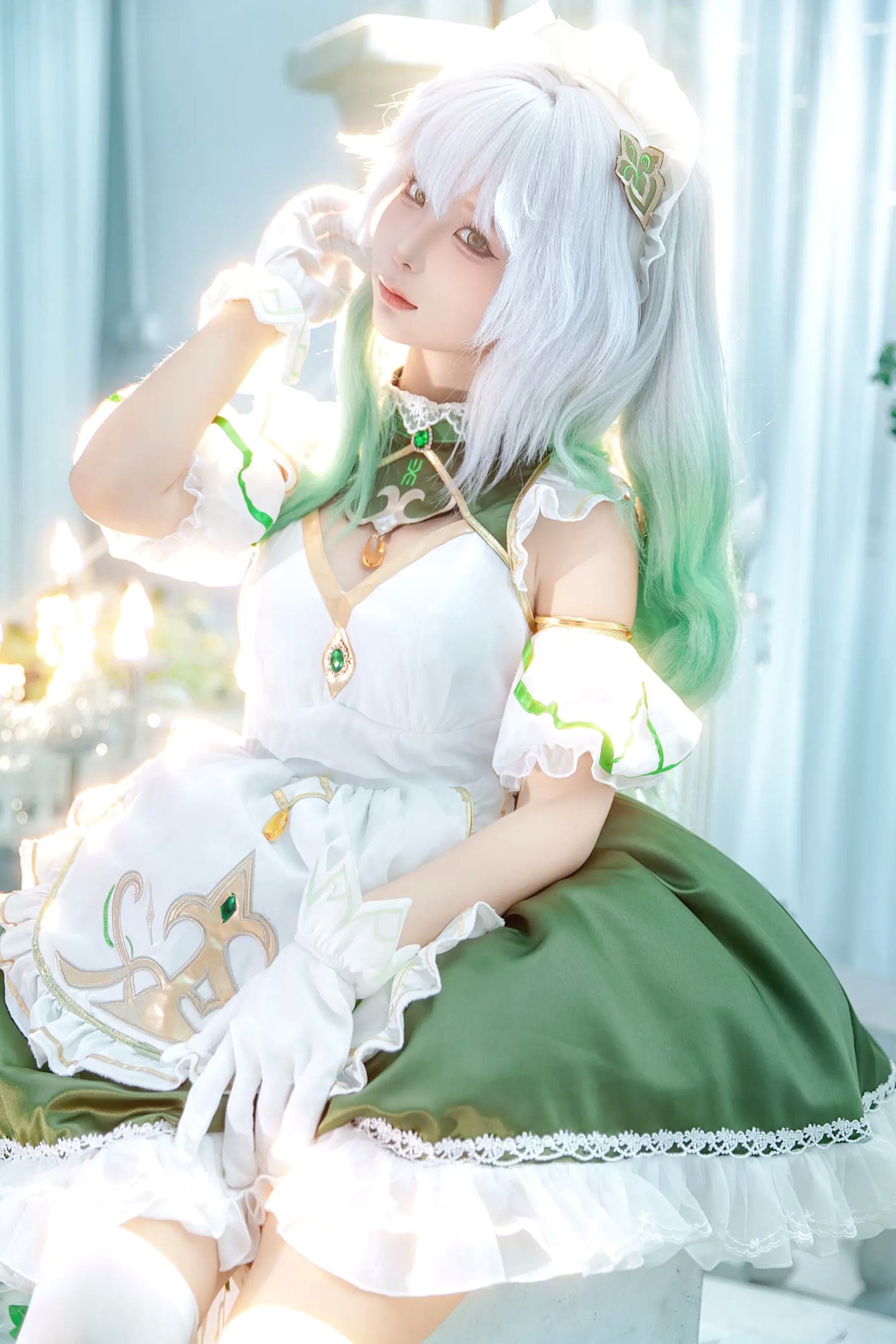 Gallery - 蠢沫沫纳西妲cosplay，原神角色扮演，治愈系清新萌系少女写真萌系角色扮演治愈系清新 蠢沫沫女神私房照_秀色女神 - image 5