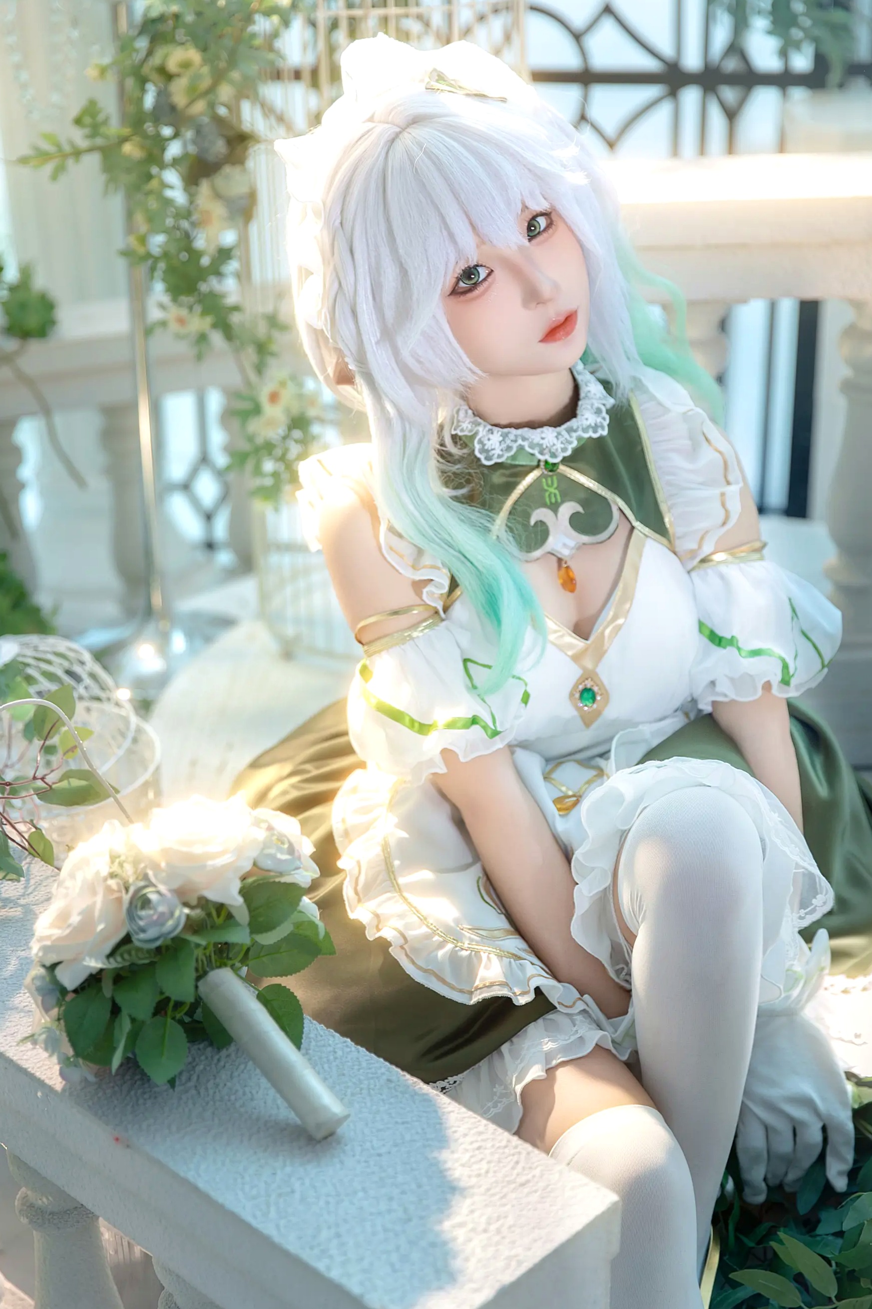Gallery - 蠢沫沫纳西妲cosplay，原神角色扮演，治愈系清新萌系少女写真萌系角色扮演治愈系清新 蠢沫沫女神私房照_秀色女神 - image 9