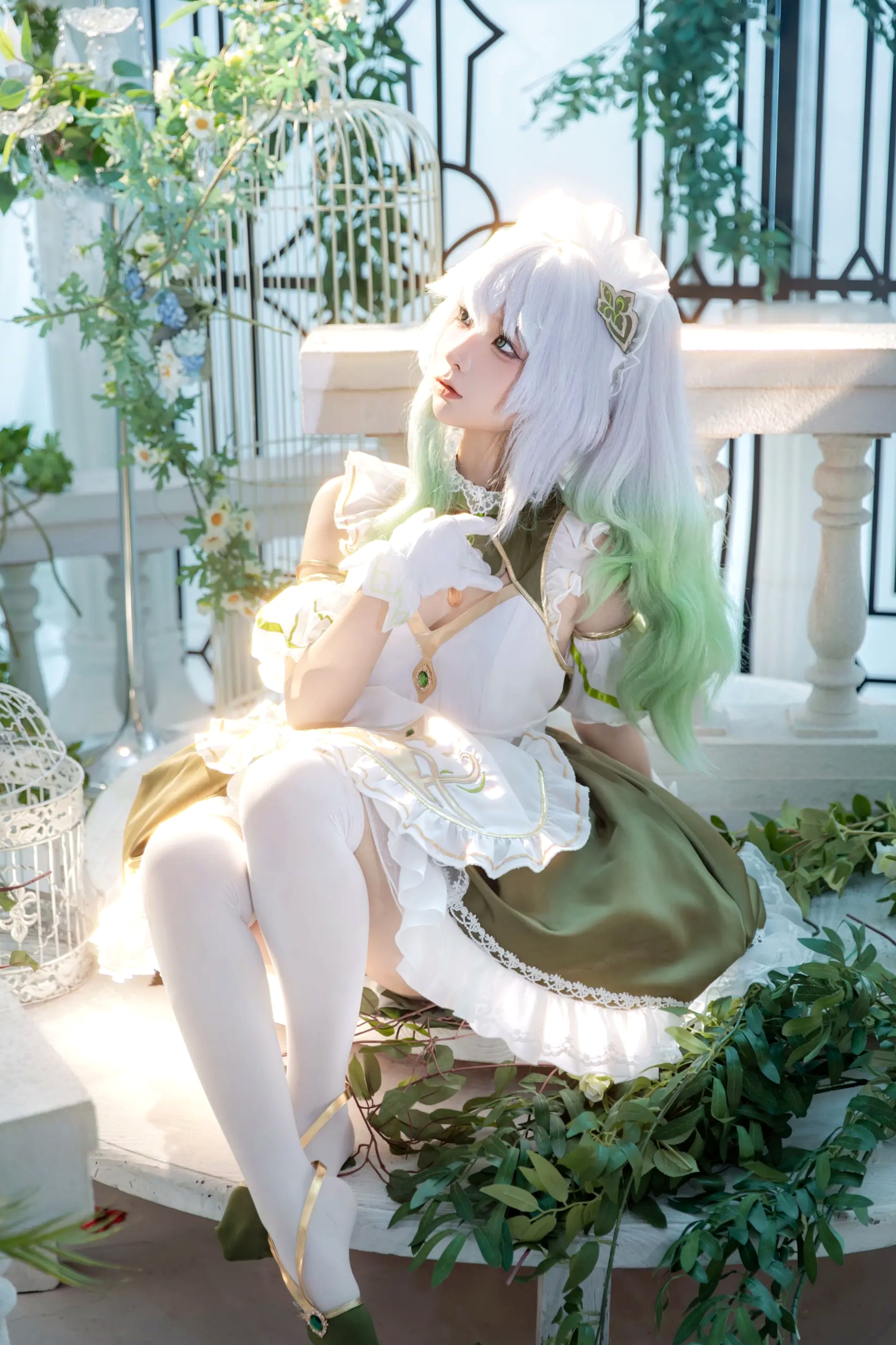 蠢沫沫纳西妲cosplay，原神角色扮演，治愈系清新萌系少女写真