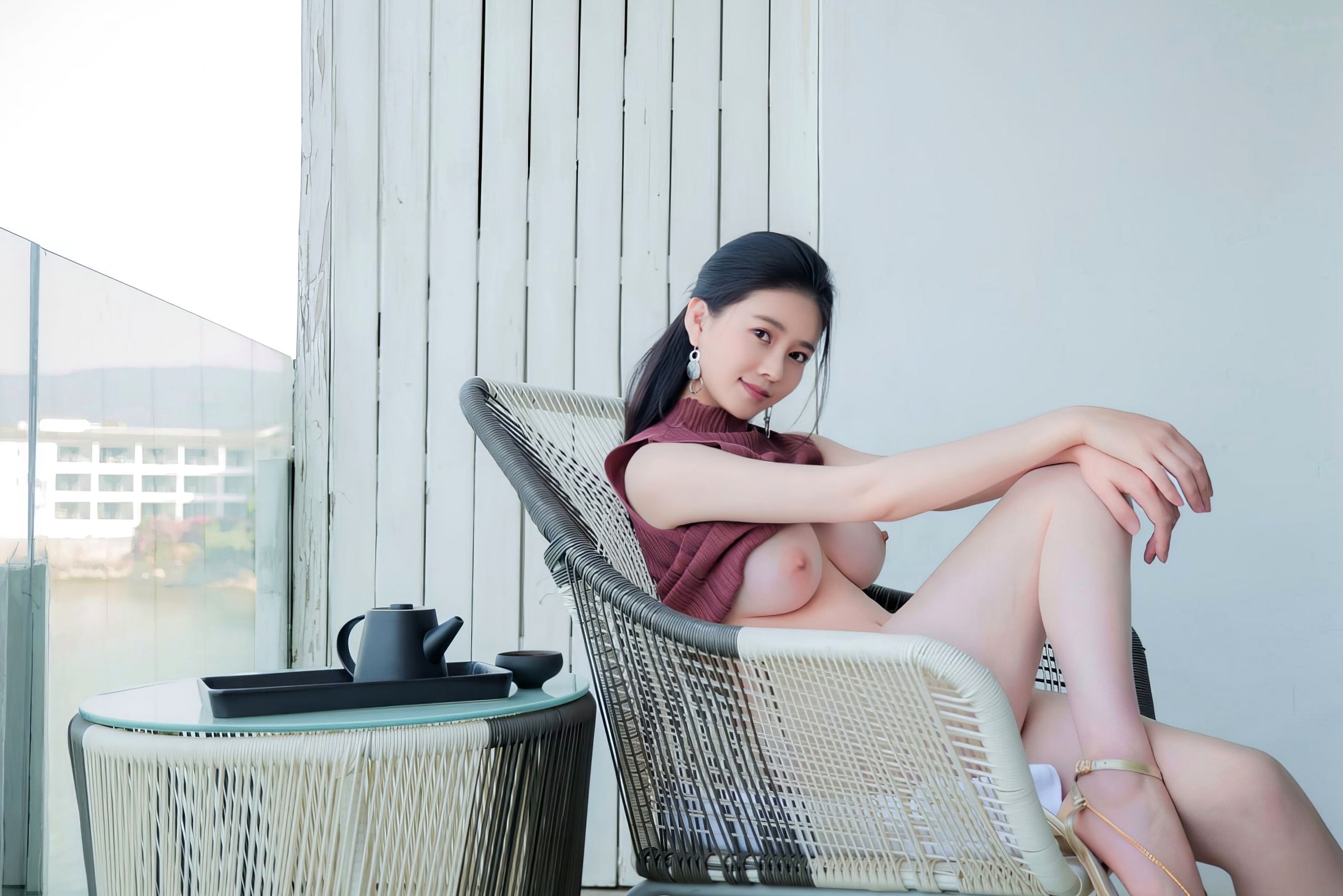 Gallery - 年年-午后惬意时光，户外阳台气质清新私房诱惑大尺度写真气质诱惑大尺度私房照清新 年年女神私房照_秀色女神 - image 38