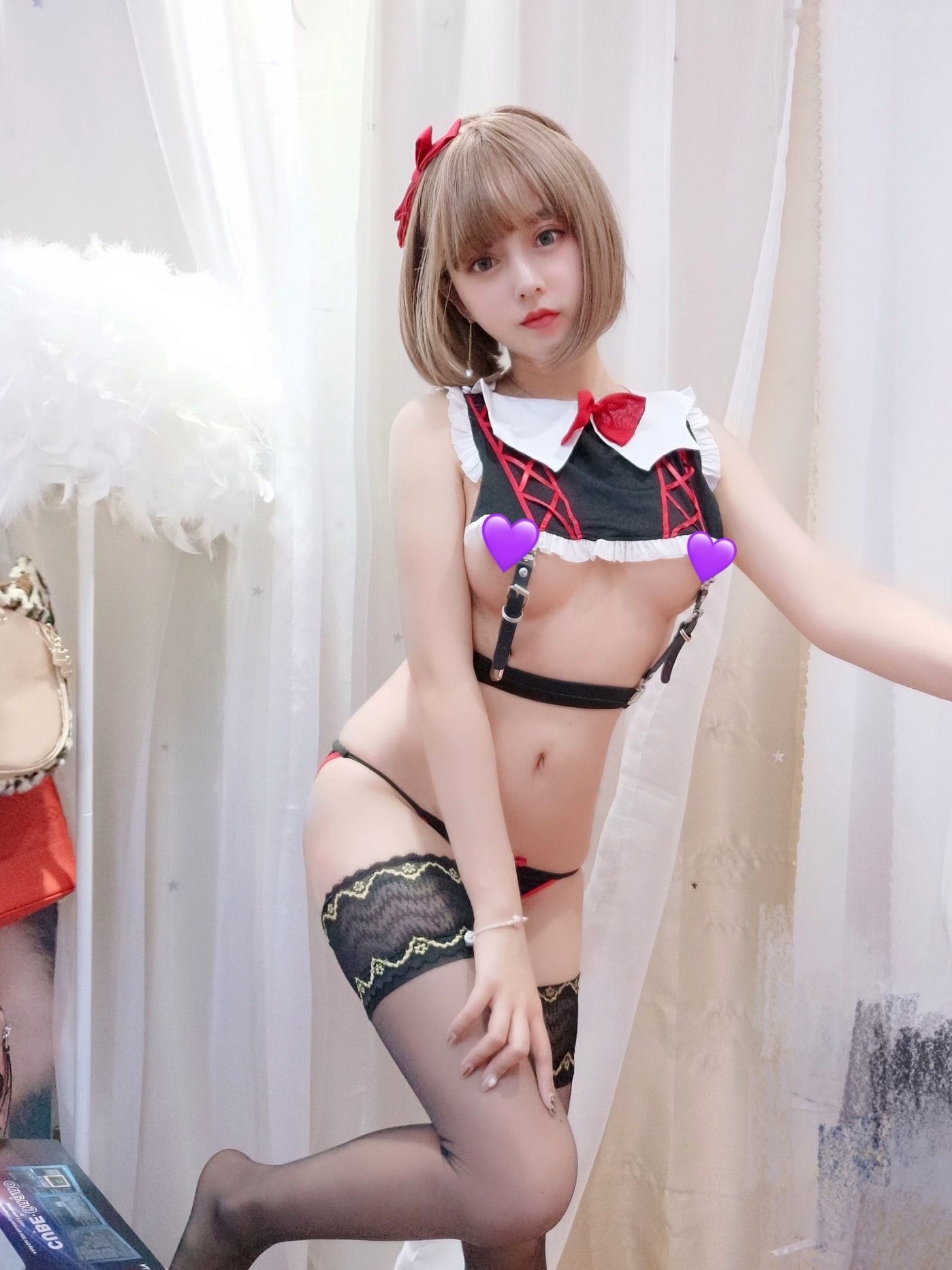Gallery - 过期米线线喵超火私房大尺度写真，性感内衣与黑丝诱惑视觉盛宴性感大尺度私房照诱惑黑丝 过期米线线喵女神私房照_秀色女神 - image 22