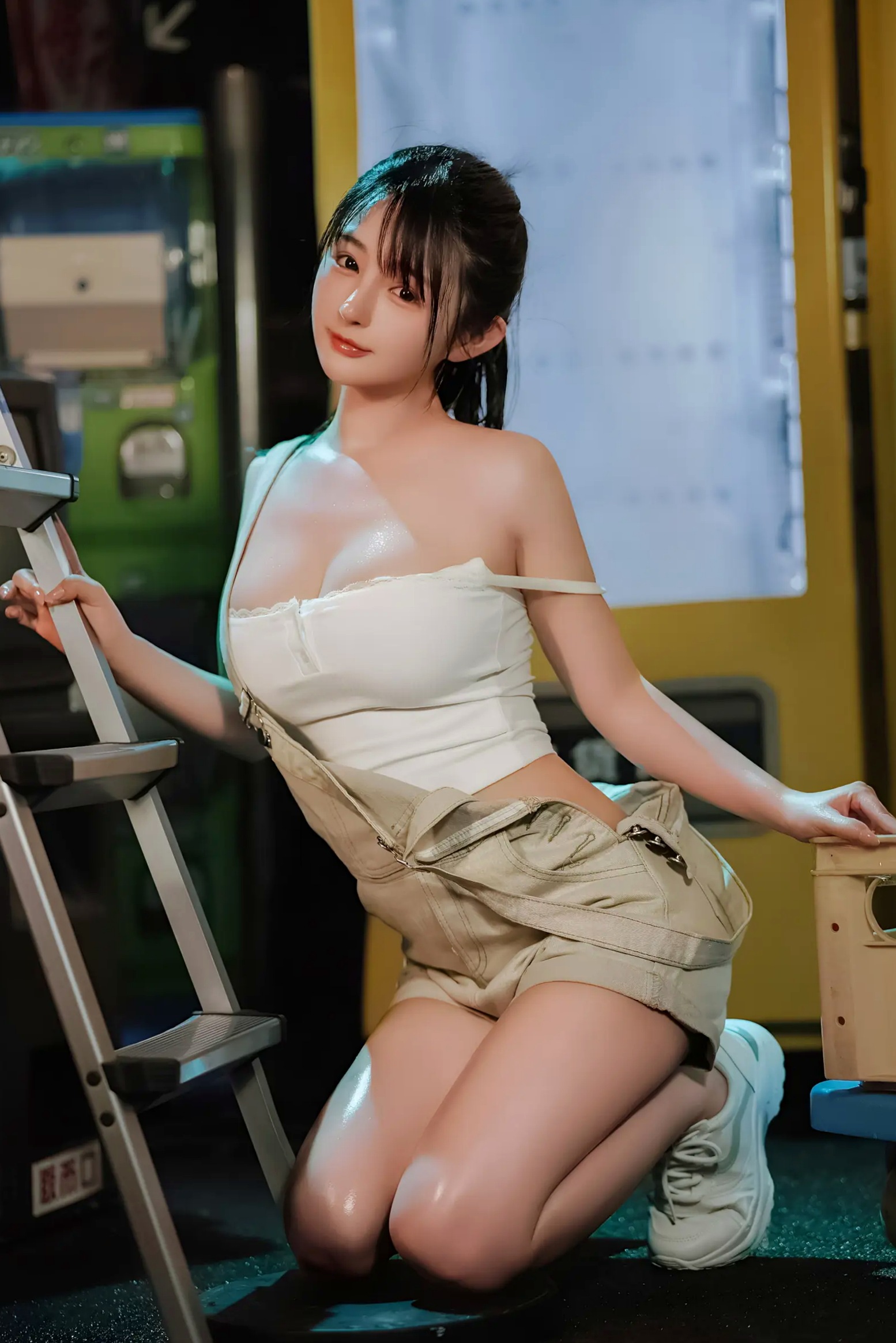 Gallery - 桜井宁宁 - 失眠冲剂，极致湿身诱惑，白色背心与牛仔装下的性感私房写真性感诱惑私房照湿身极品 樱井宁宁女神私房照_秀色女神 - image 5