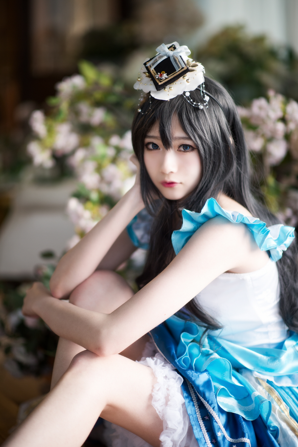 性感韩国美女蕾丝白袜超短裙Cosplay