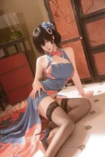 Seya-狮砸《碧蓝航线建武》复古旗袍黑丝COS写真 优雅冷艳美腿诱惑