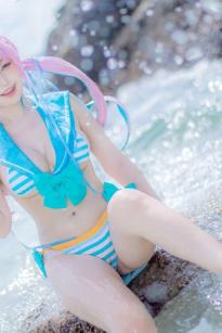 《Takanashi Hanari - Aqua》海边沙滩水手风比基尼COS写真