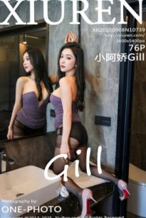 XiuRen秀人网-小阿娇Gill-紫色抹胸连衣短裙黑丝私房美图-性感气质女神
