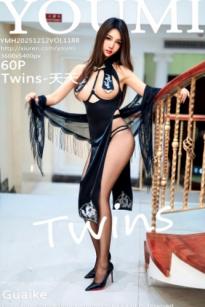 YouMi尤蜜荟-1188-Twins-夭夭-极致诱惑黑纱改良旗袍-大胆私房写真-2025.12.12